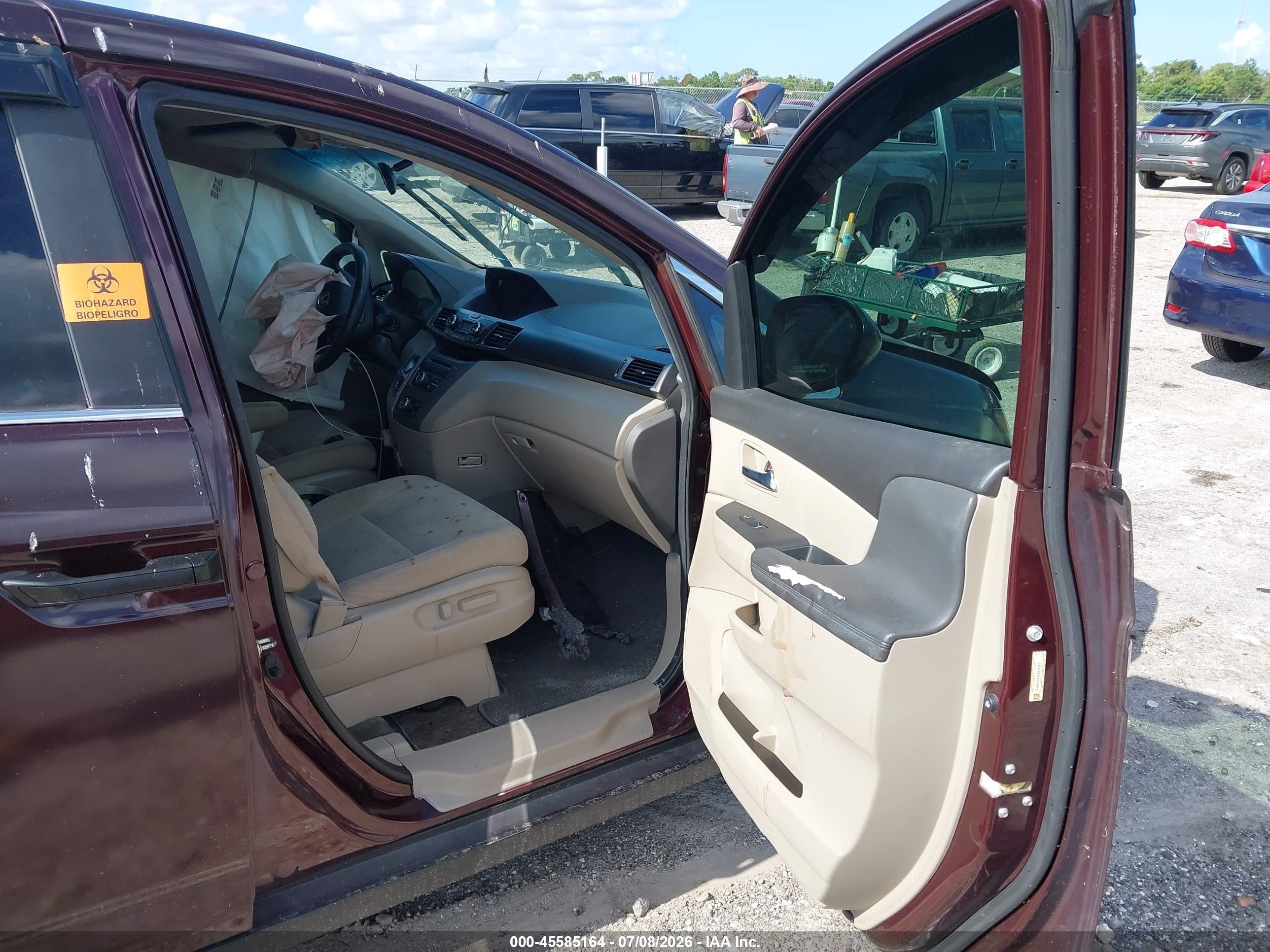 2014 Honda Odyssey Lx Maroon vin: 5FNRL5H25EB054422