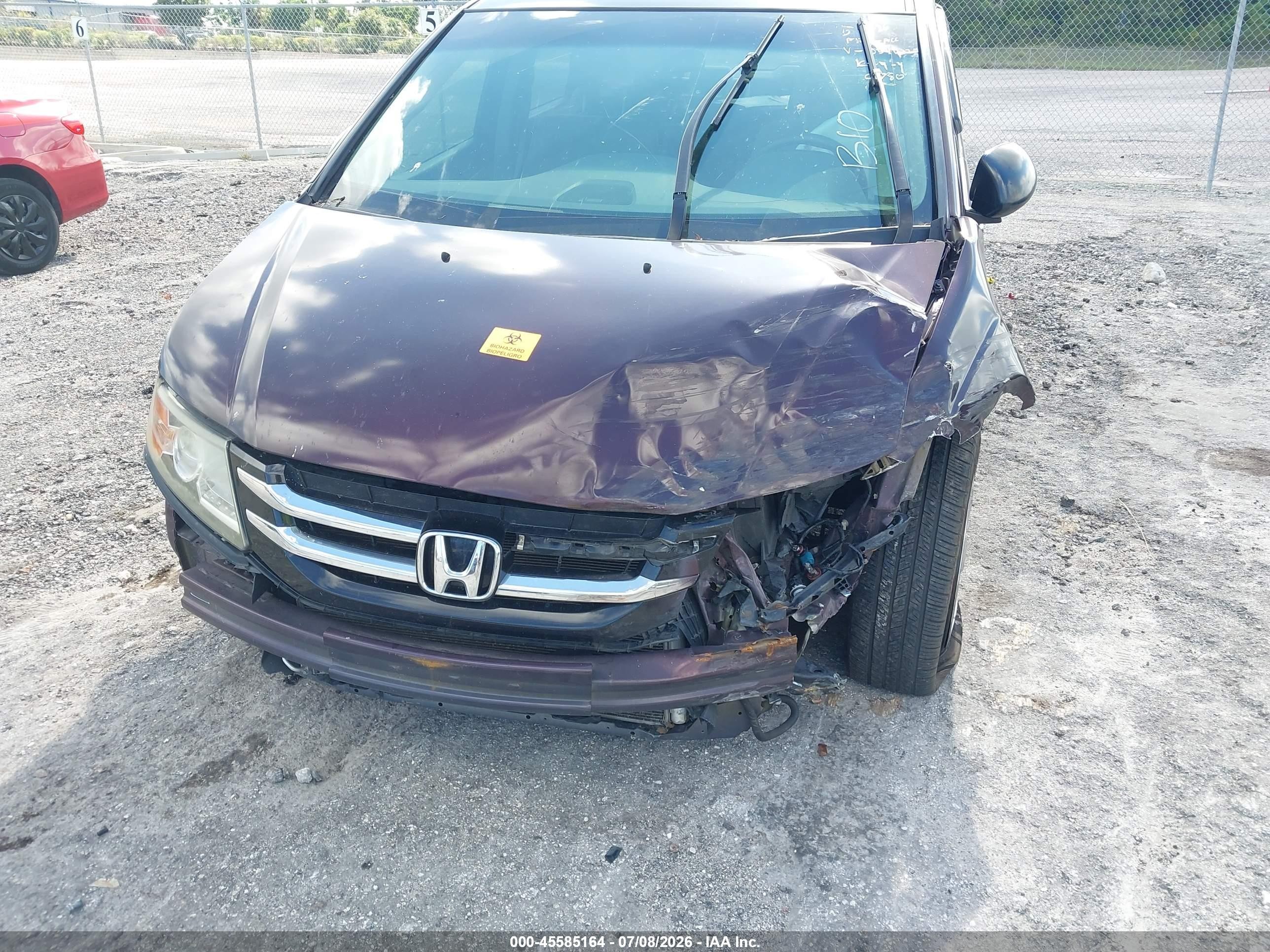 2014 Honda Odyssey Lx Maroon vin: 5FNRL5H25EB054422