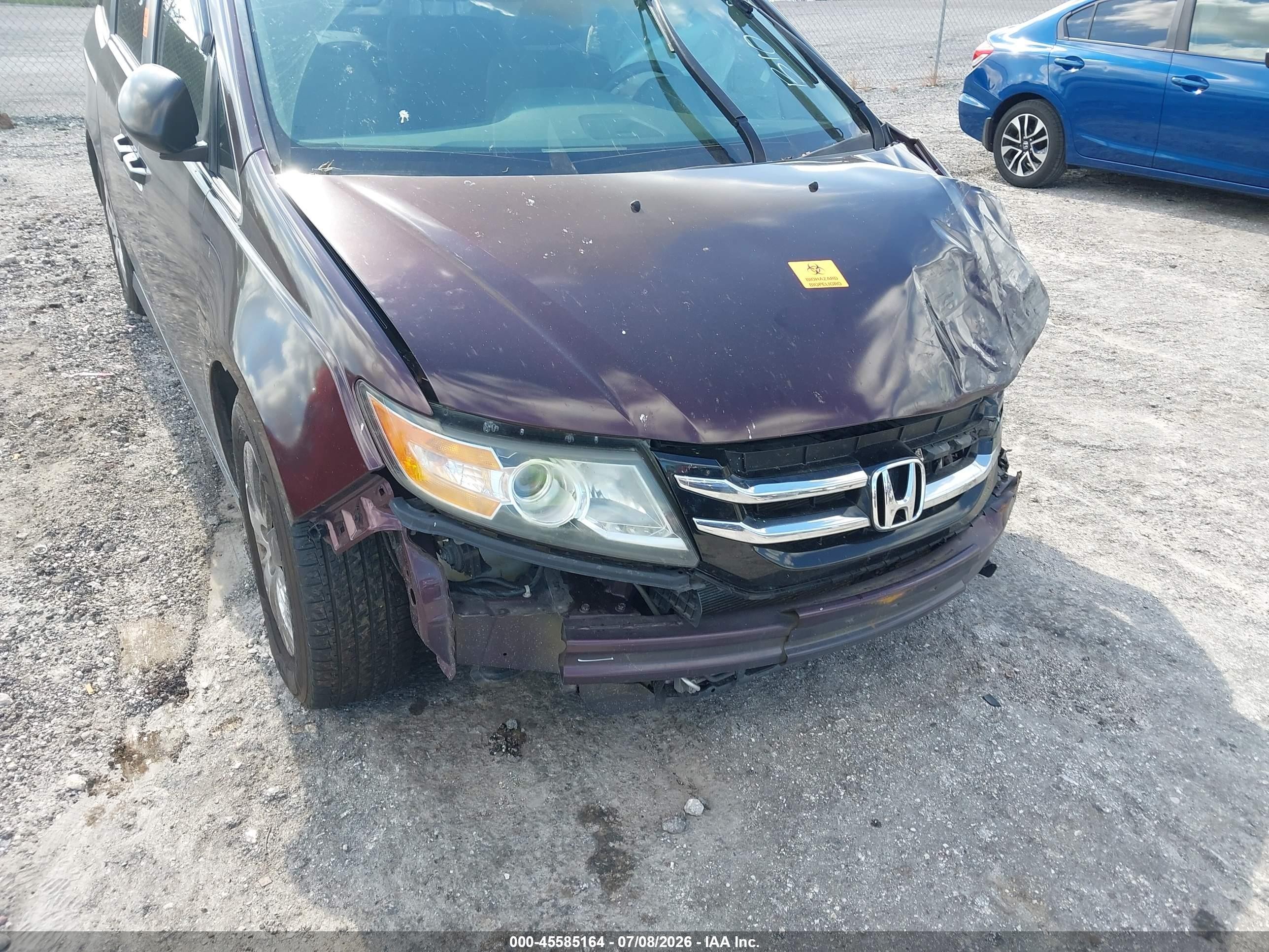 2014 Honda Odyssey Lx Maroon vin: 5FNRL5H25EB054422