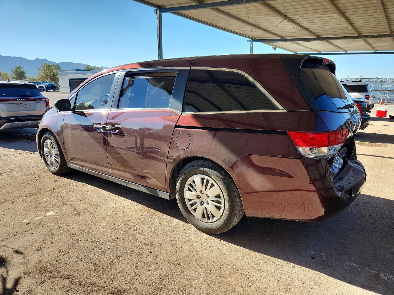 2014 Honda Odyssey Lx Burgundy vin: 5FNRL5H25EB067736