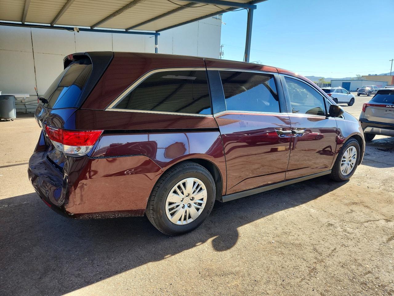 2014 Honda Odyssey Lx Burgundy vin: 5FNRL5H25EB067736