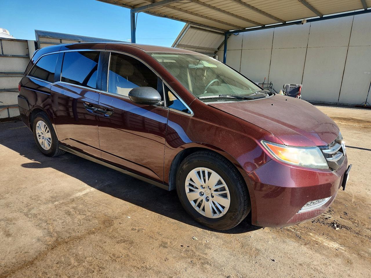2014 Honda Odyssey Lx Burgundy vin: 5FNRL5H25EB067736