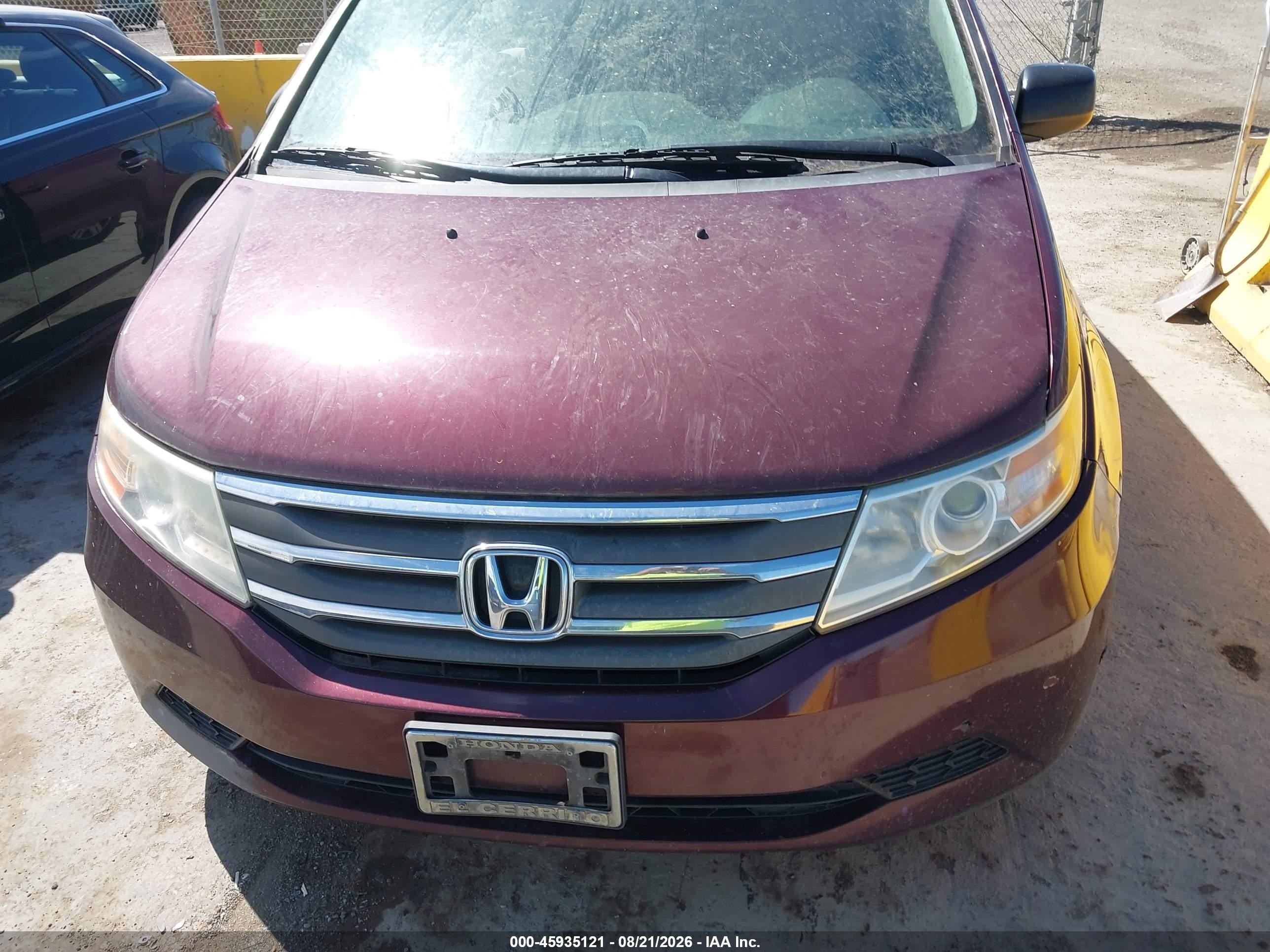 2013 Honda Odyssey Lx Maroon vin: 5FNRL5H26DB041273