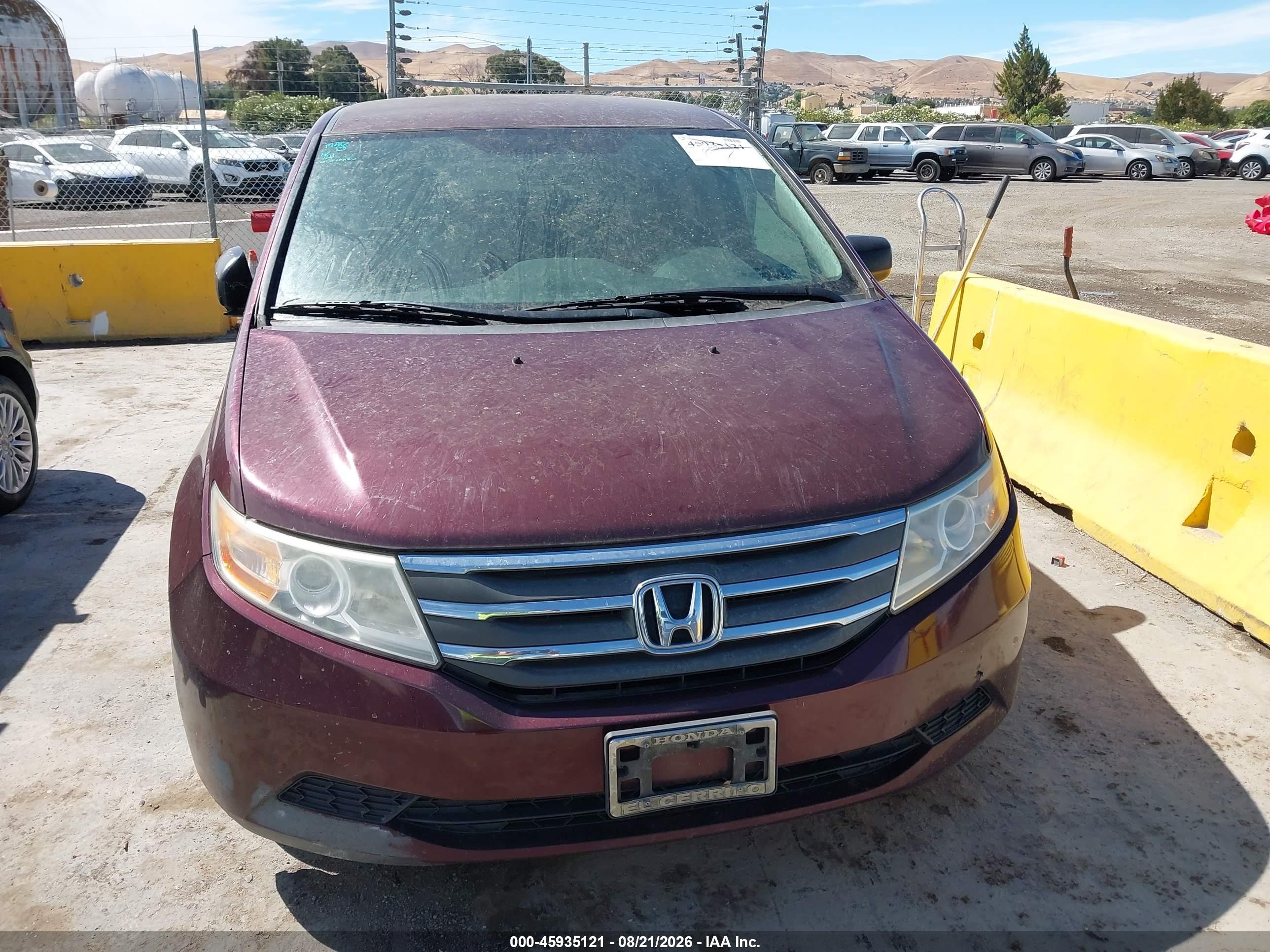 2013 Honda Odyssey Lx Maroon vin: 5FNRL5H26DB041273
