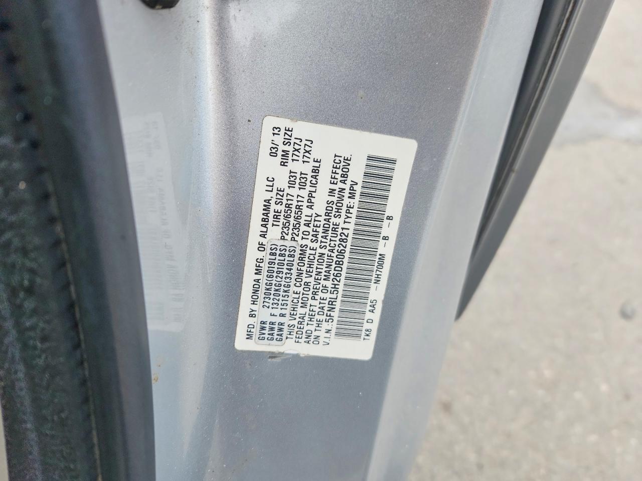 2013 Honda Odyssey Lx Silver vin: 5FNRL5H26DB062821