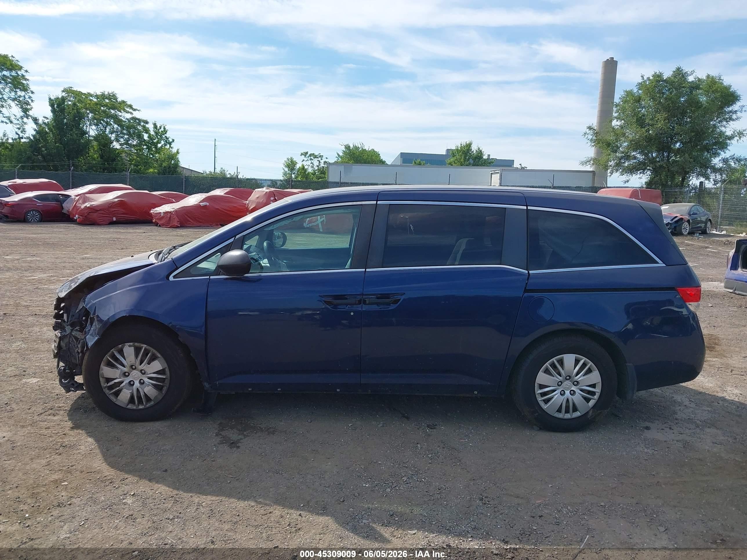 2015 Honda Odyssey Lx Blue vin: 5FNRL5H26FB099581