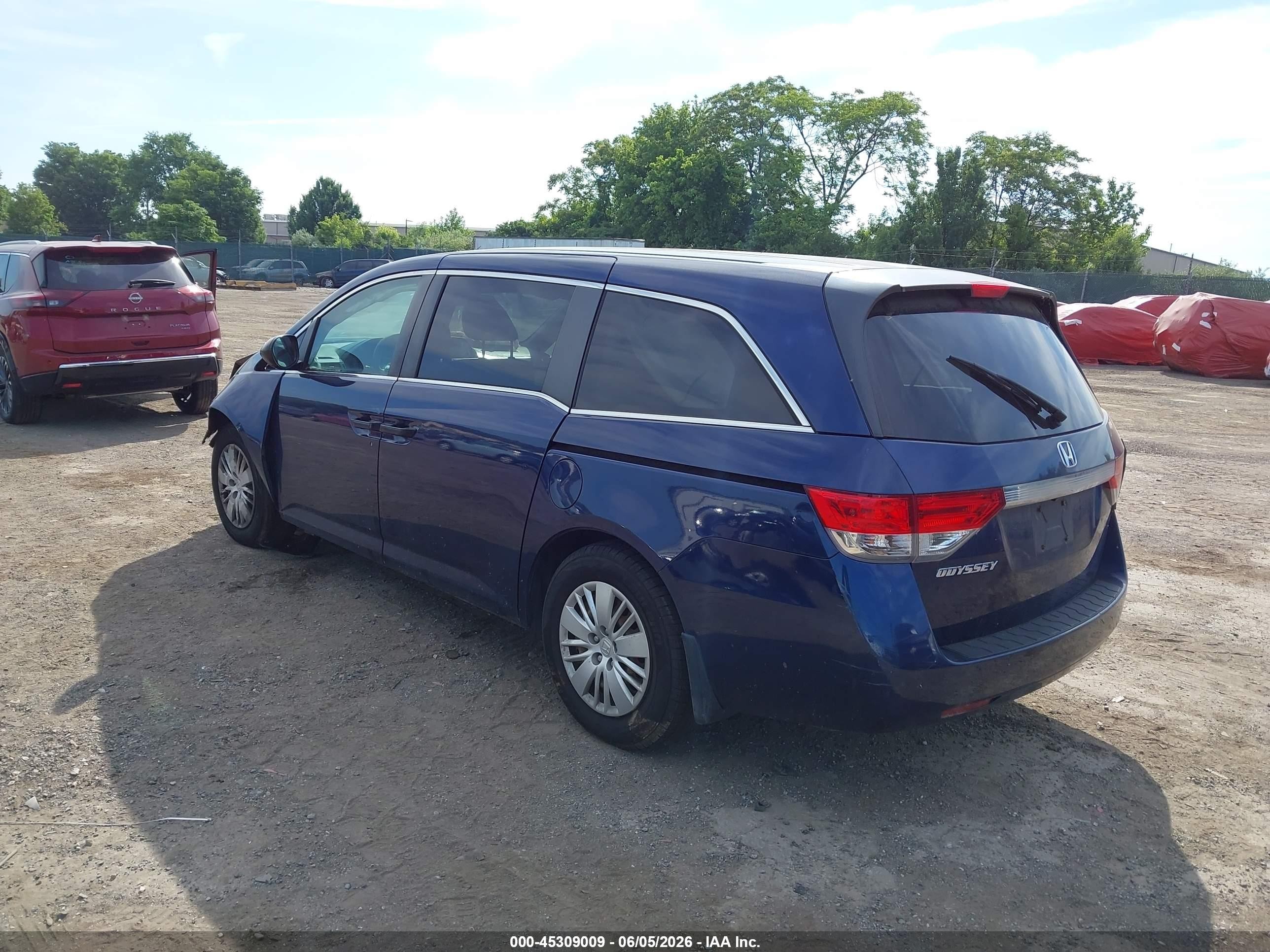 2015 Honda Odyssey Lx Blue vin: 5FNRL5H26FB099581