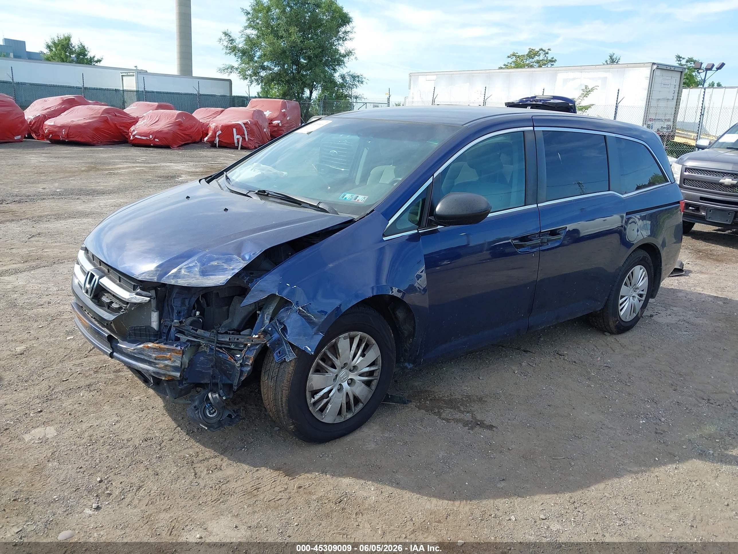 2015 Honda Odyssey Lx Blue vin: 5FNRL5H26FB099581