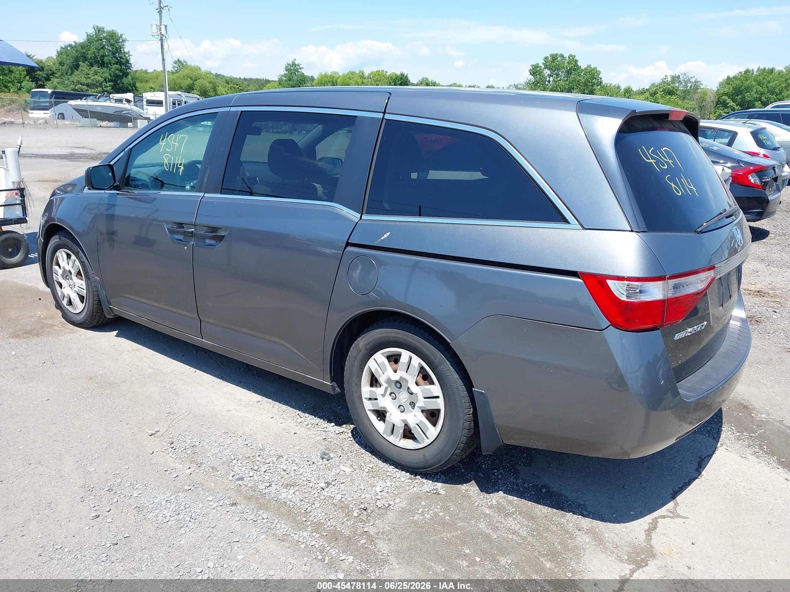 2011 Honda Odyssey Lx Gray vin: 5FNRL5H27BB024852