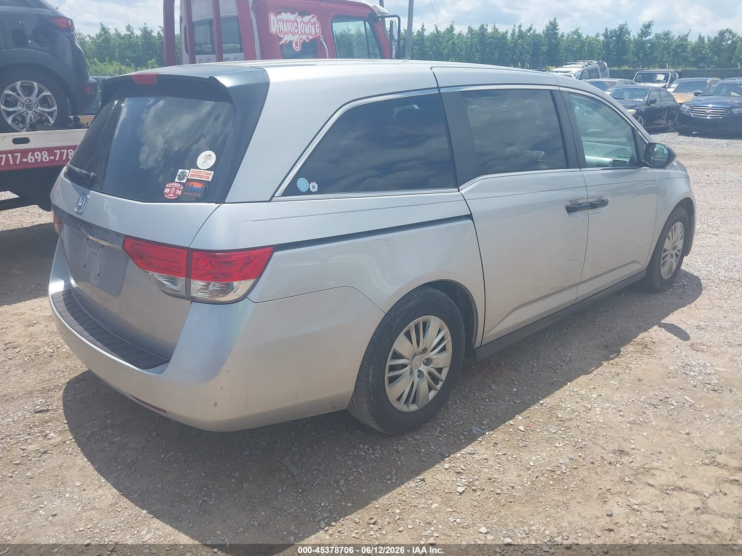 2015 Honda Odyssey Lx Серый vin: 5FNRL5H27FB087309