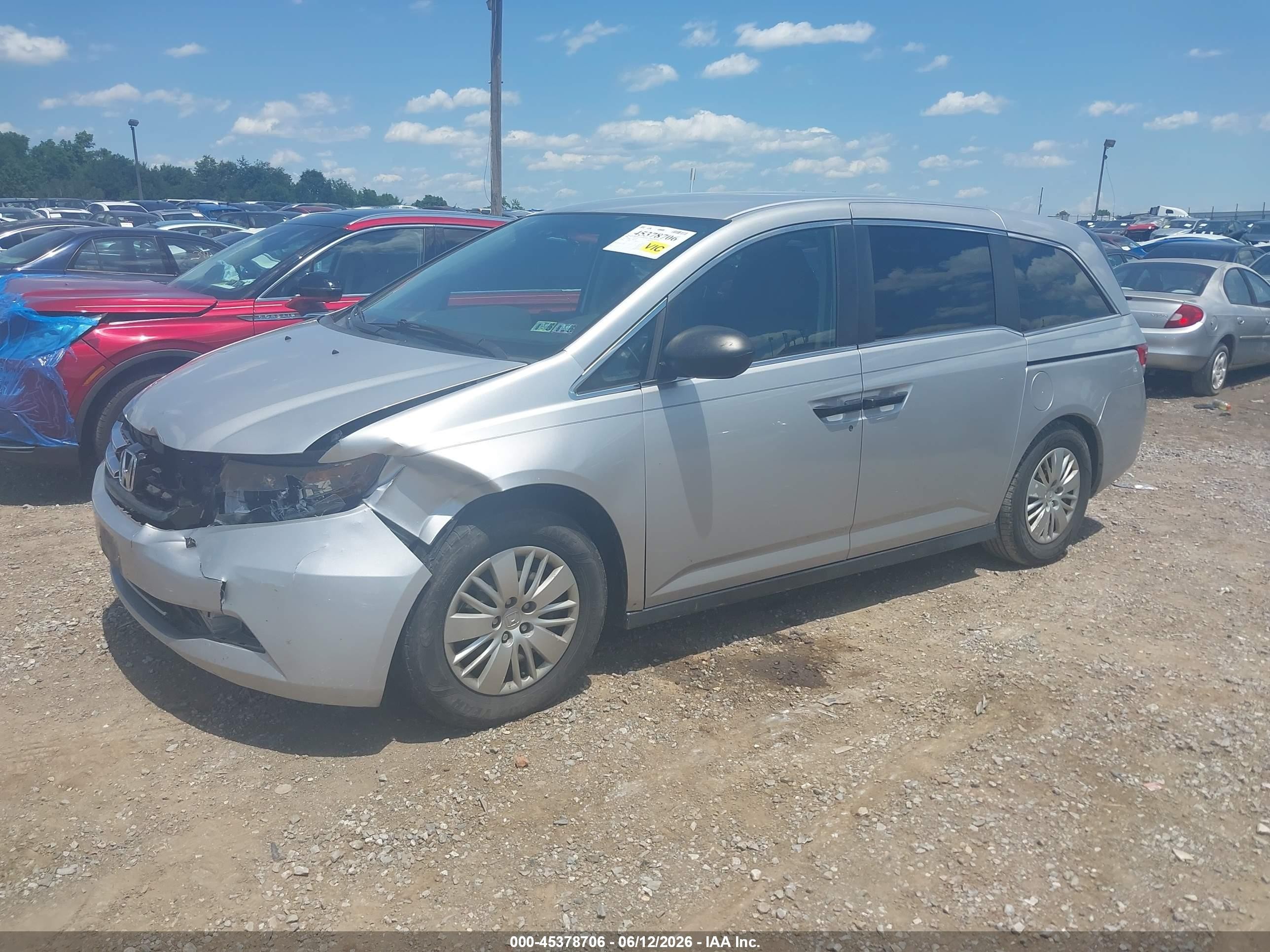 2015 Honda Odyssey Lx Серый vin: 5FNRL5H27FB087309