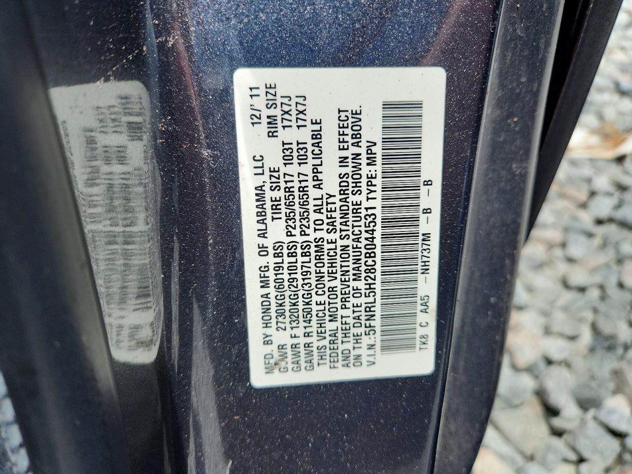 2012 Honda Odyssey Lx Blue vin: 5FNRL5H28CB044531