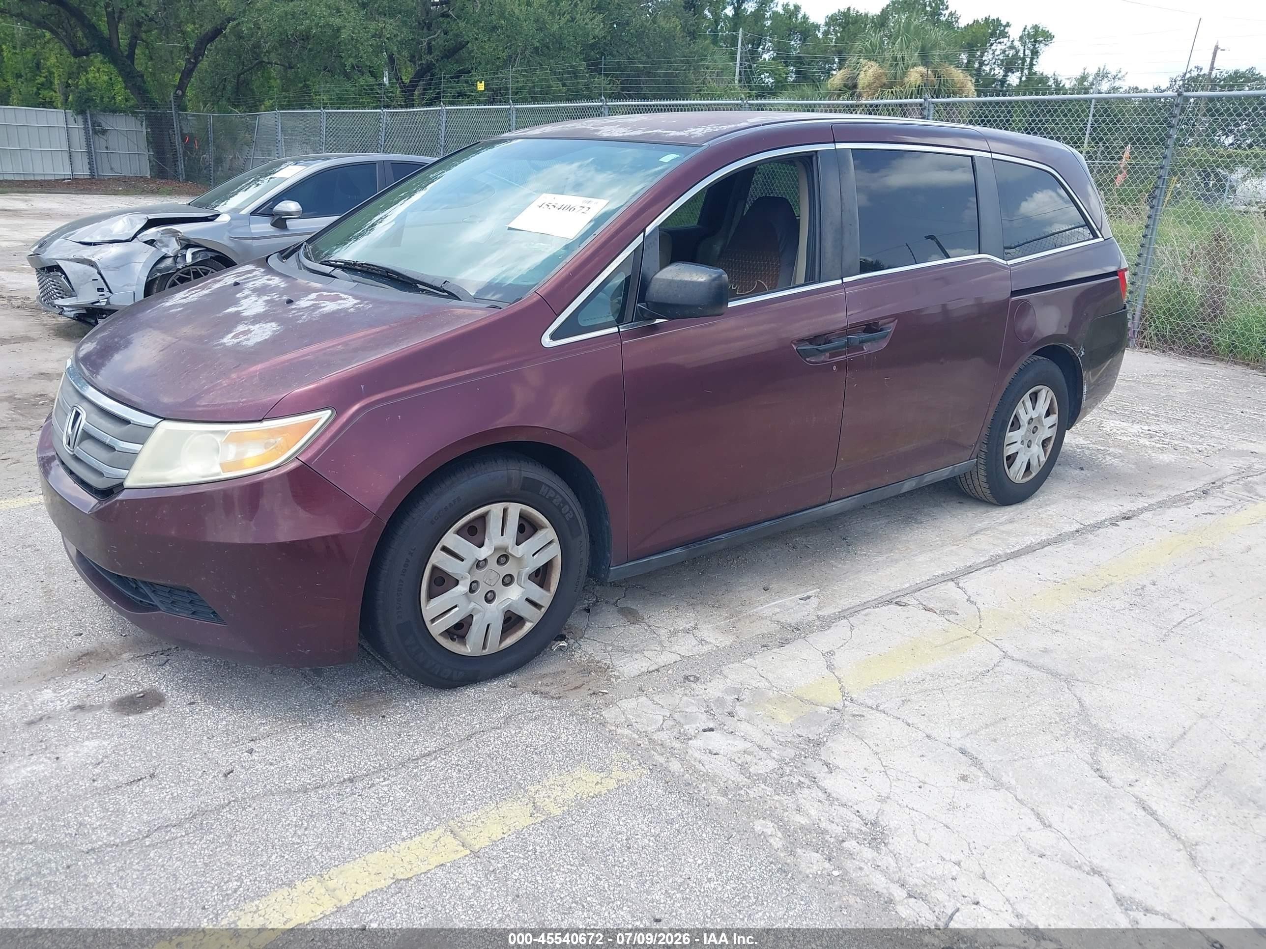 2012 Honda Odyssey Lx Бордовый vin: 5FNRL5H28CB089808
