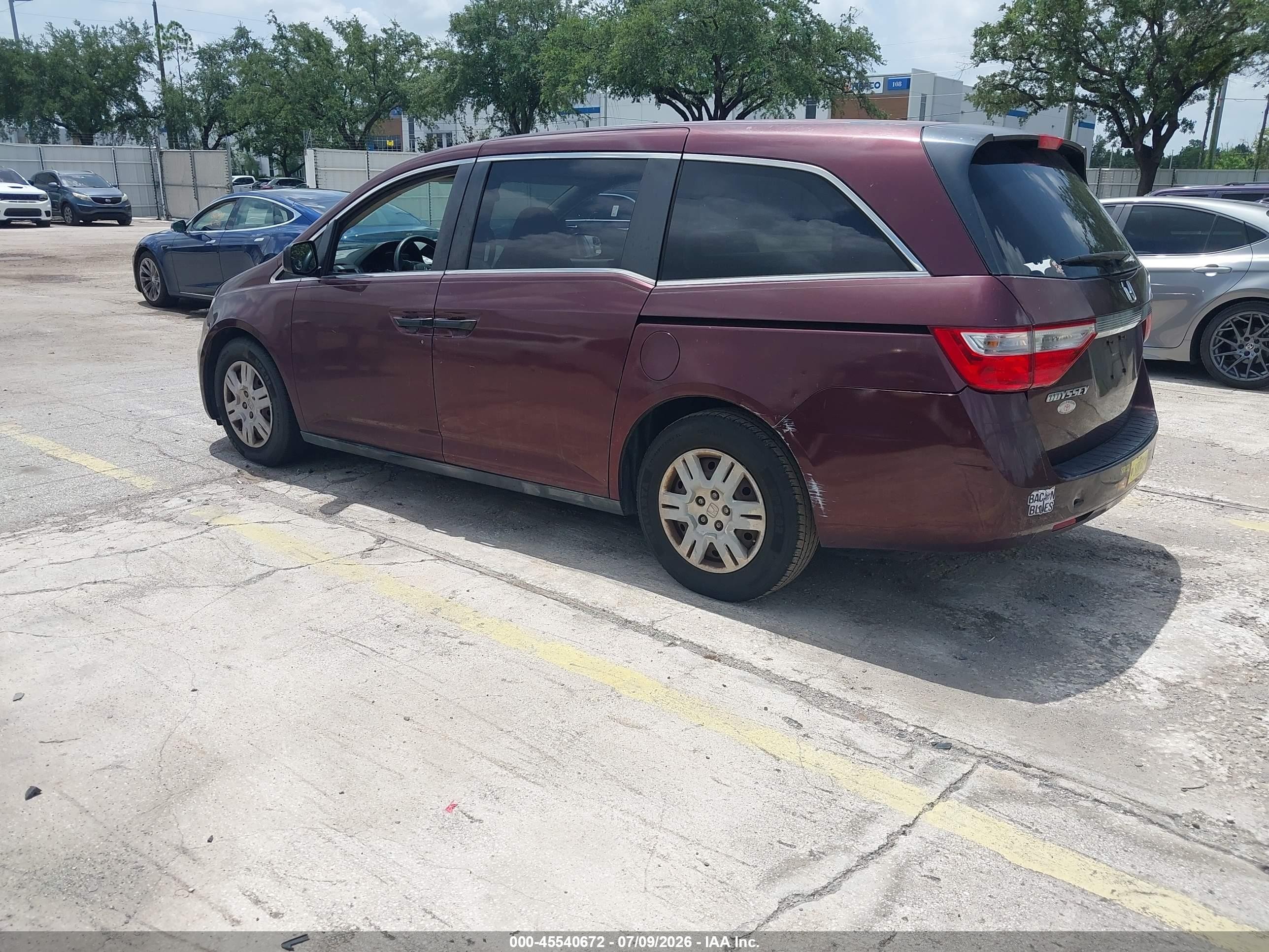 2012 Honda Odyssey Lx Бордовый vin: 5FNRL5H28CB089808