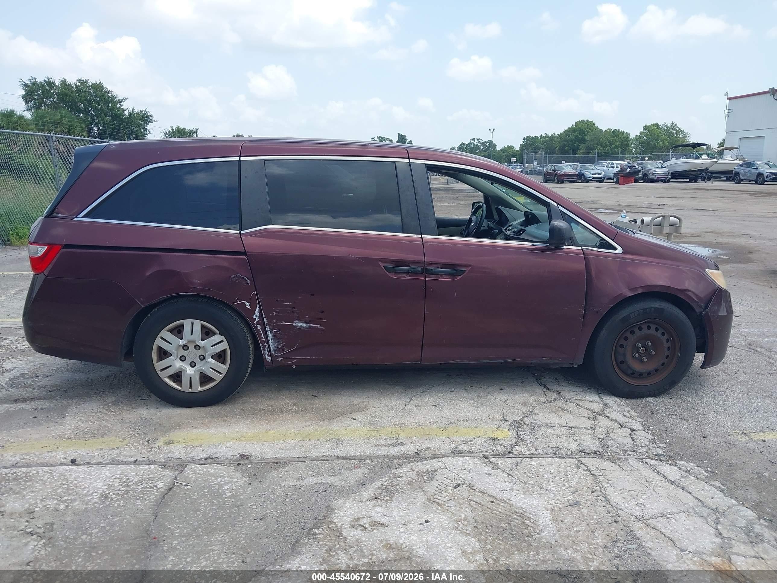 2012 Honda Odyssey Lx Бордовый vin: 5FNRL5H28CB089808