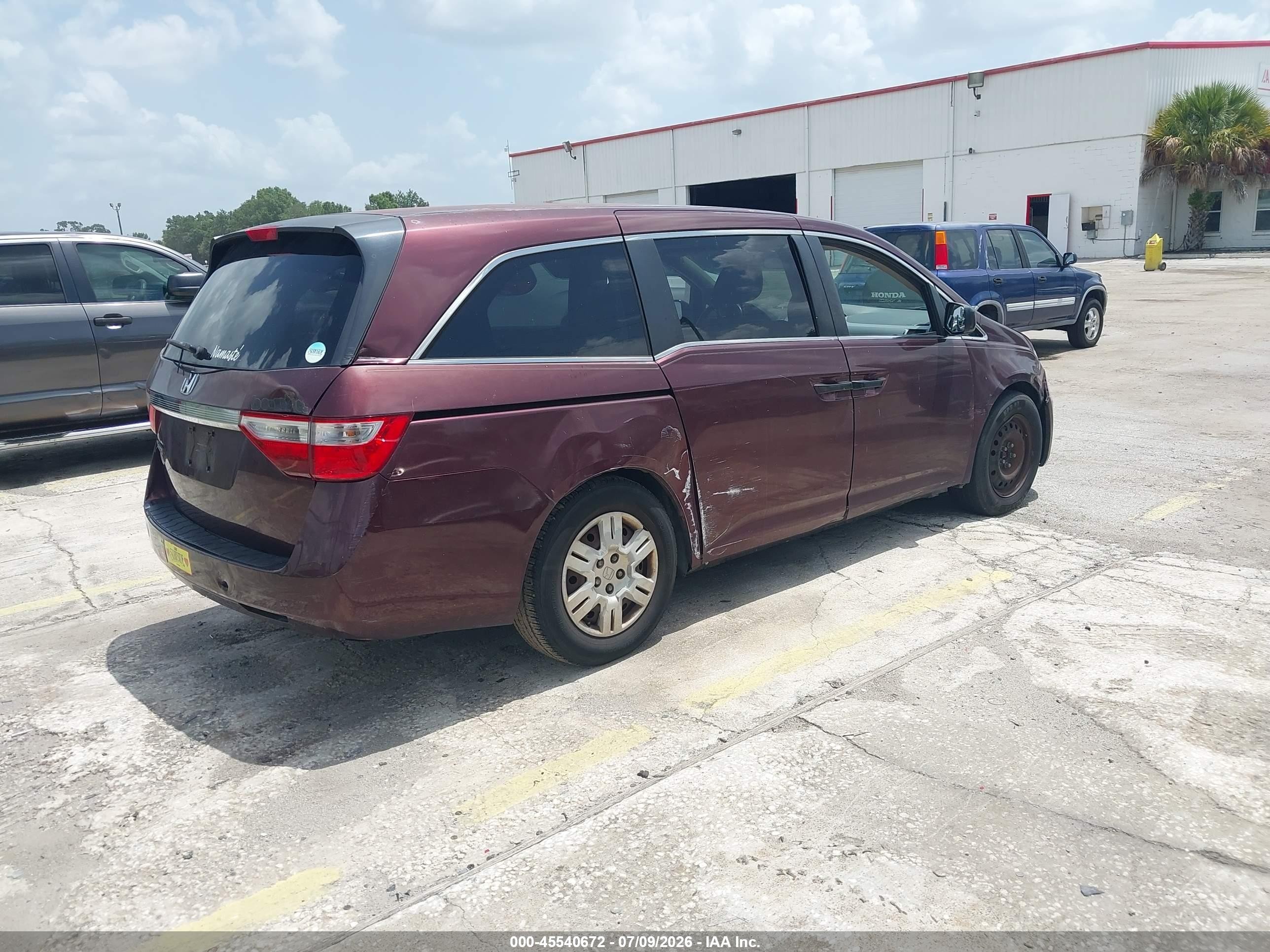 2012 Honda Odyssey Lx Бордовый vin: 5FNRL5H28CB089808