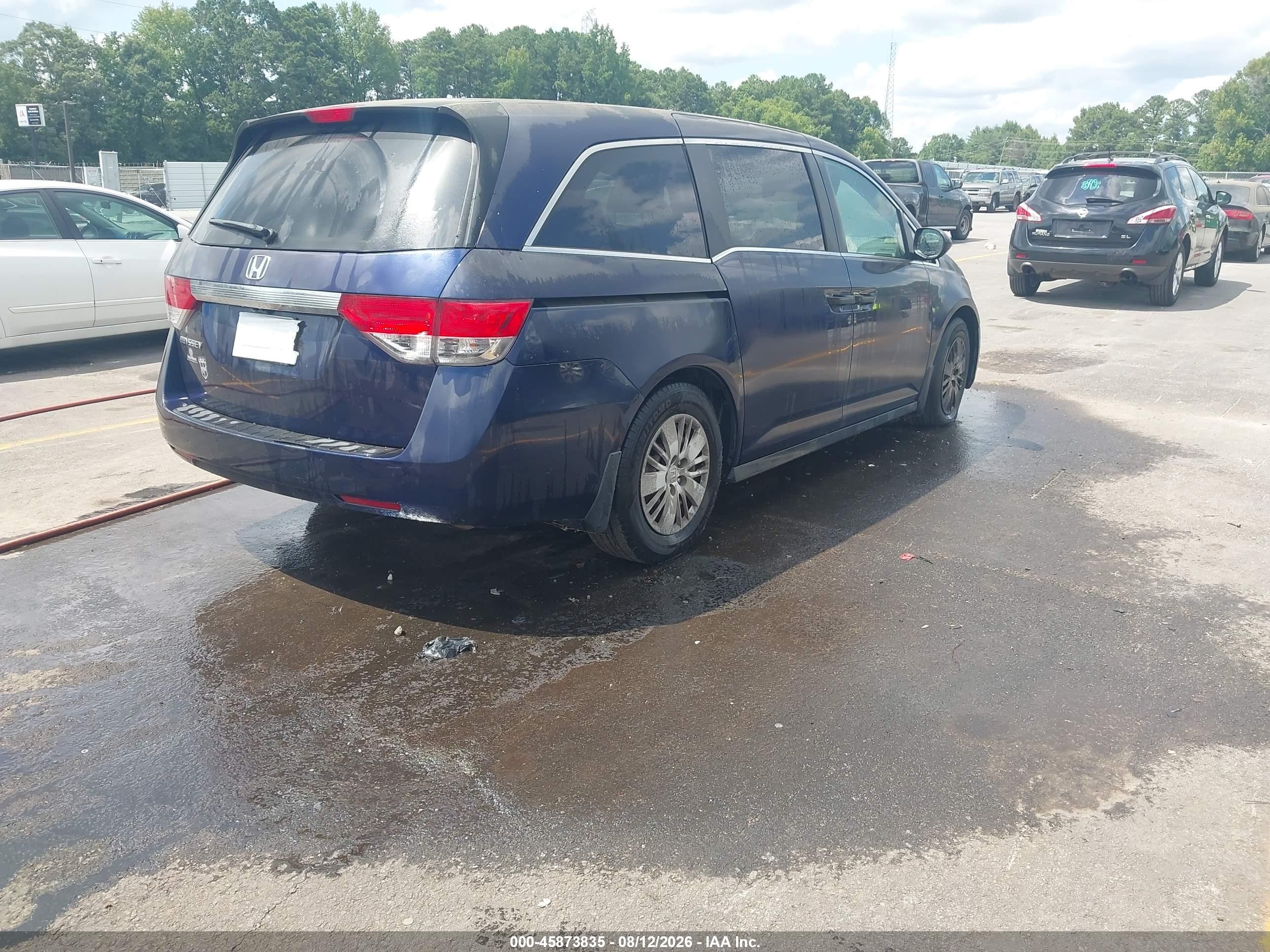 2014 Honda Odyssey Lx Blue vin: 5FNRL5H28EB015694