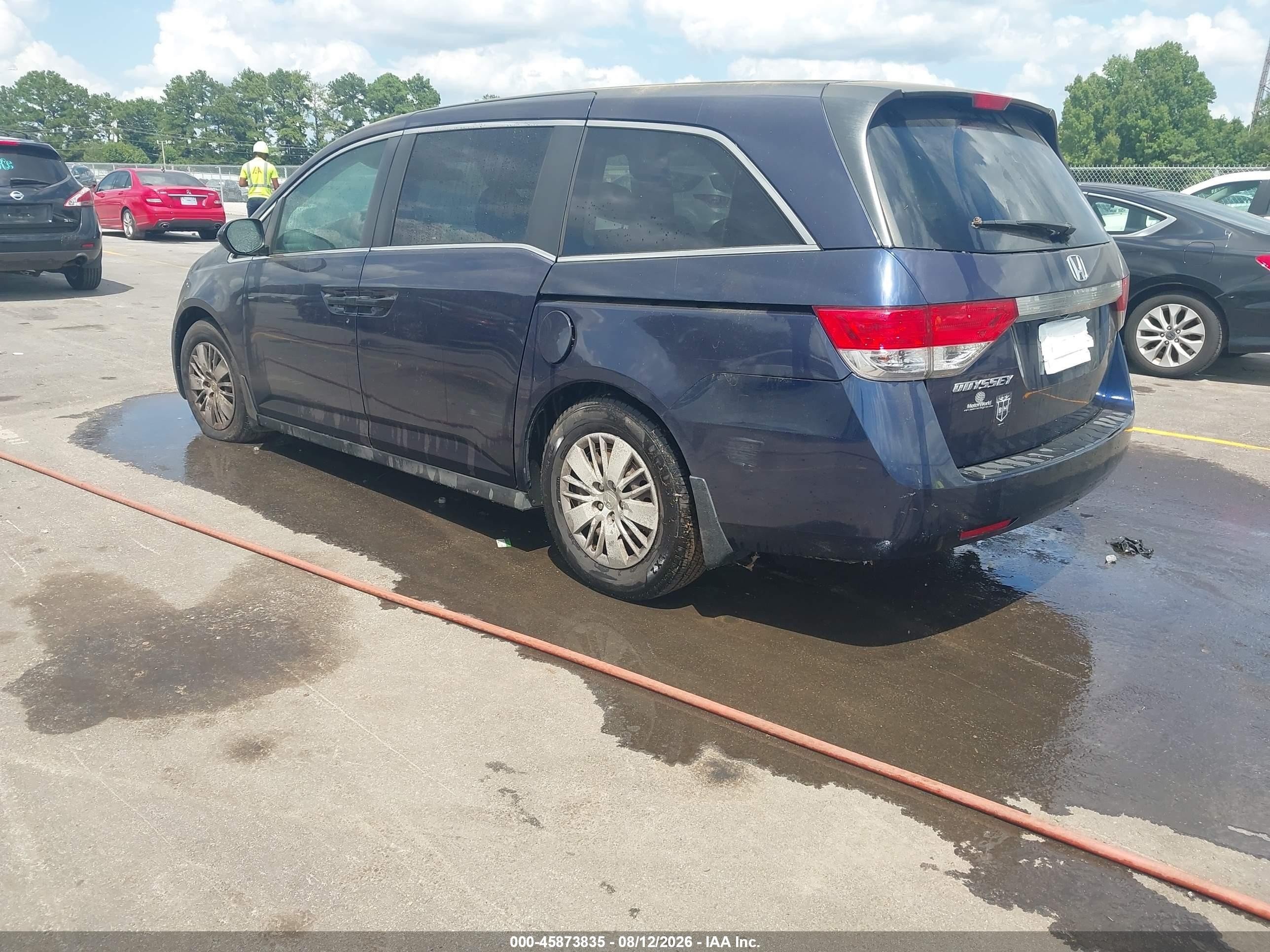 2014 Honda Odyssey Lx Blue vin: 5FNRL5H28EB015694