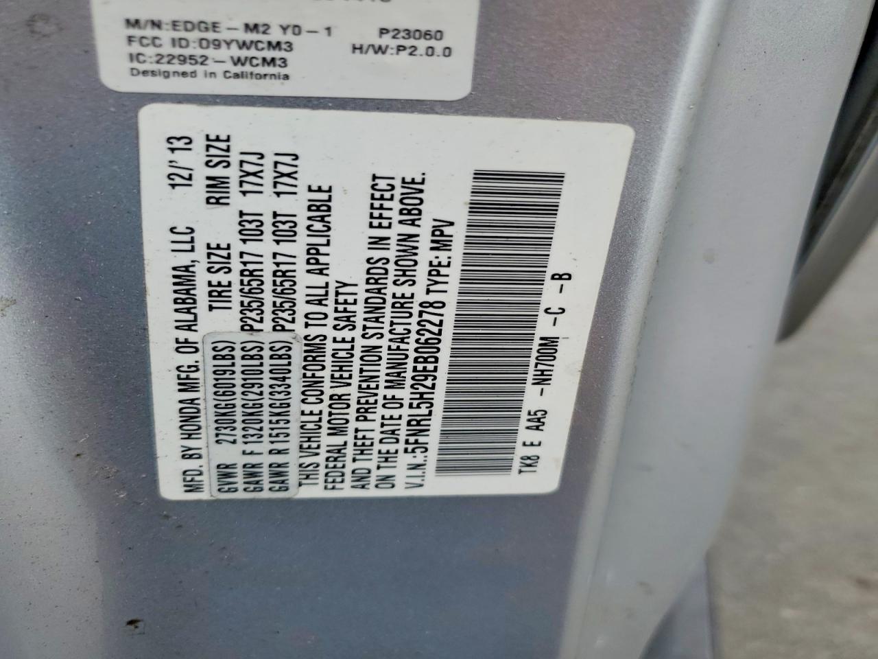 2014 Honda Odyssey Lx Silver vin: 5FNRL5H29EB062278