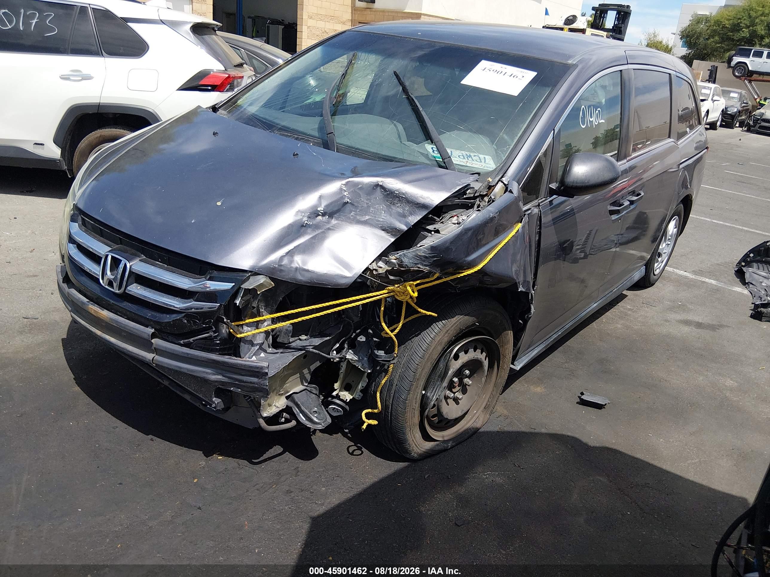 2014 Honda Odyssey Lx Gray vin: 5FNRL5H29EB065519