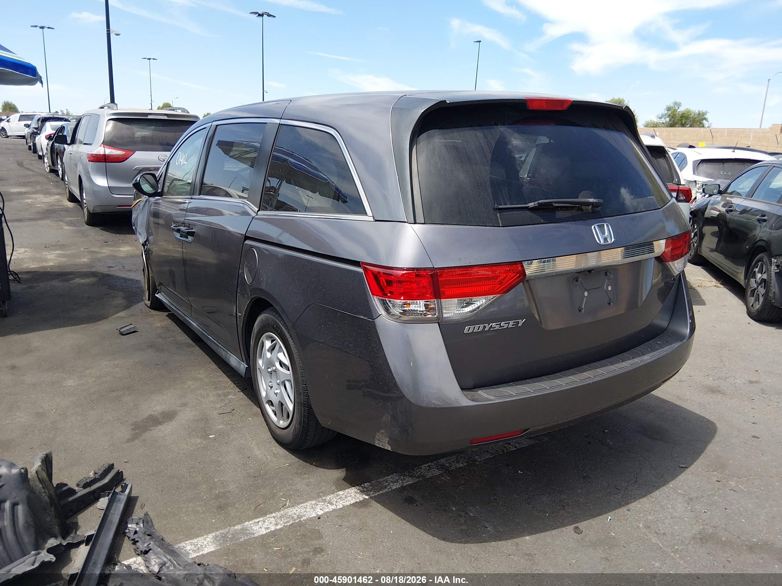 2014 Honda Odyssey Lx Gray vin: 5FNRL5H29EB065519