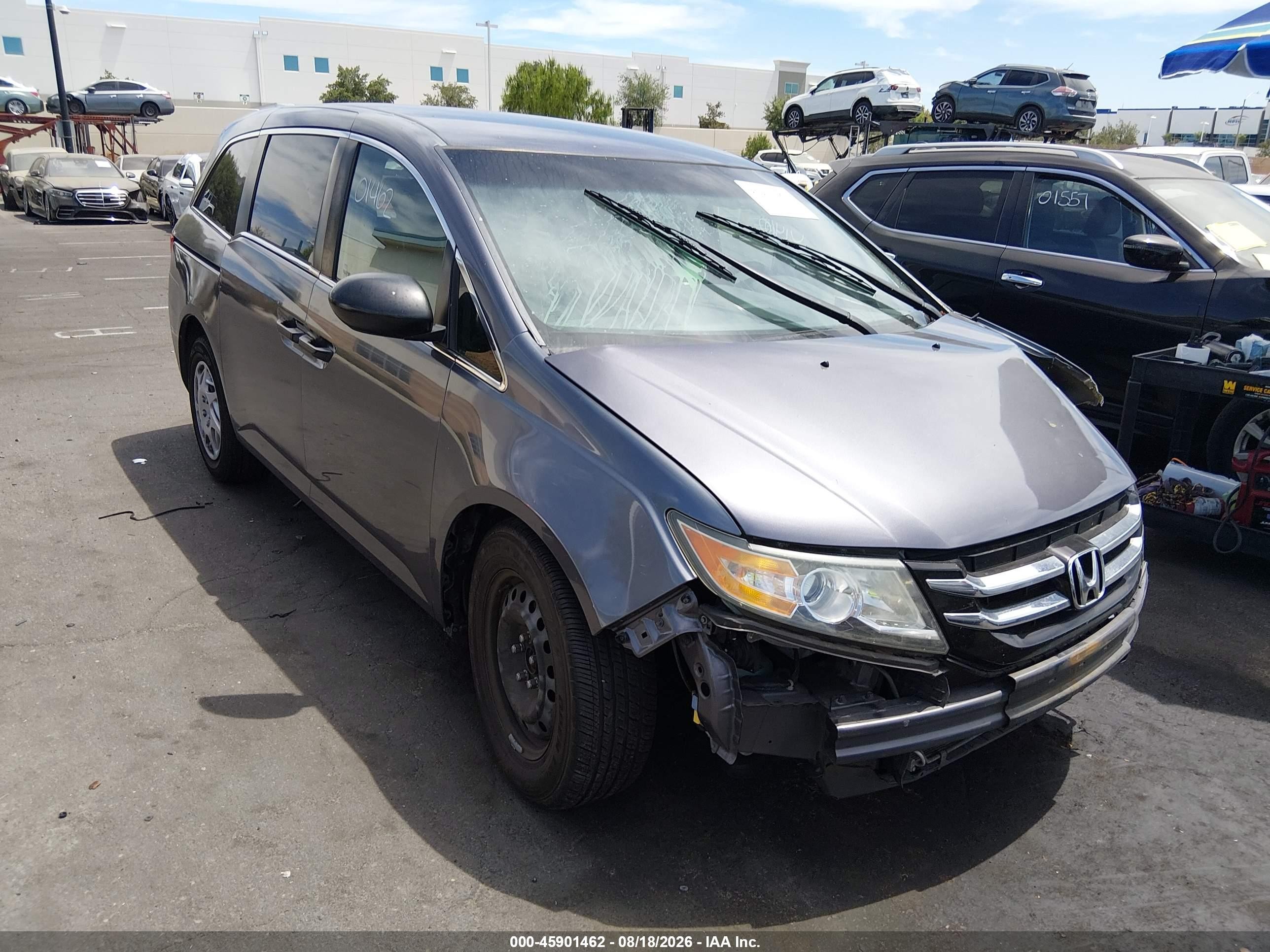 2014 Honda Odyssey Lx Gray vin: 5FNRL5H29EB065519