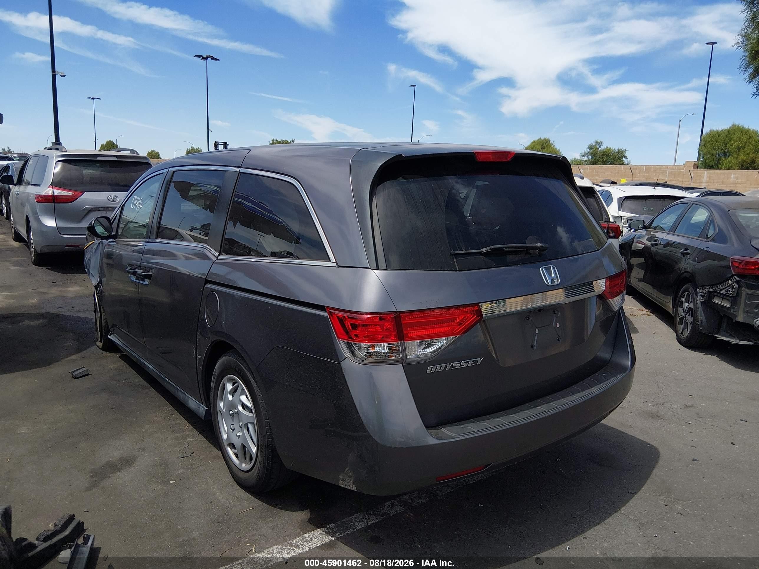 2014 Honda Odyssey Lx Gray vin: 5FNRL5H29EB065519
