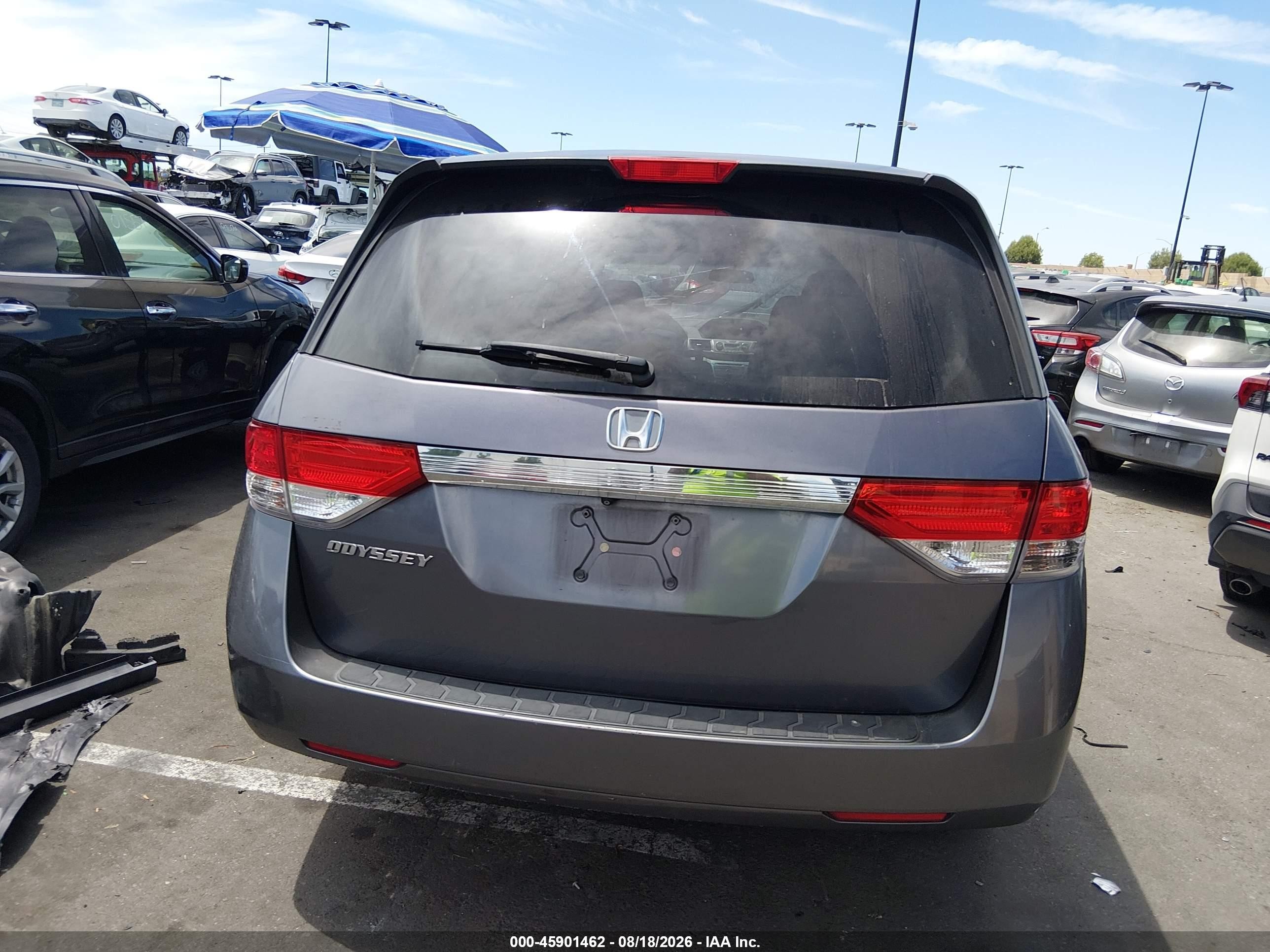 2014 Honda Odyssey Lx Gray vin: 5FNRL5H29EB065519
