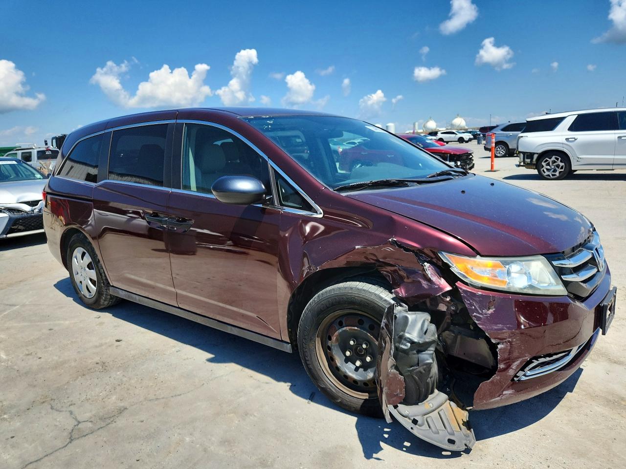 2014 Honda Odyssey Lx Бордовый vin: 5FNRL5H29EB088976