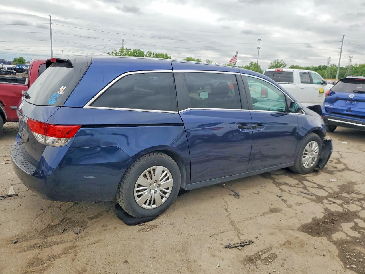 2015 Honda Odyssey Lx Blue vin: 5FNRL5H29FB034482