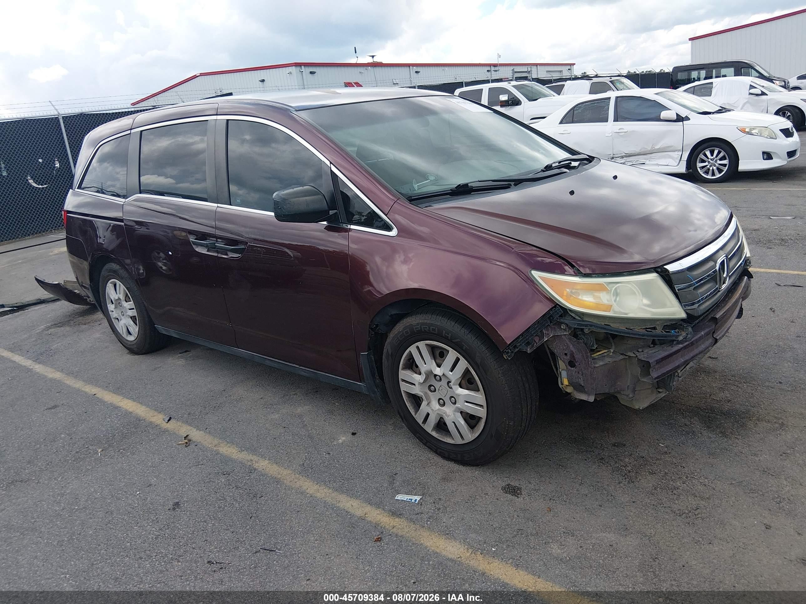 2011 Honda Odyssey Lx Burgundy vin: 5FNRL5H2XBB021315