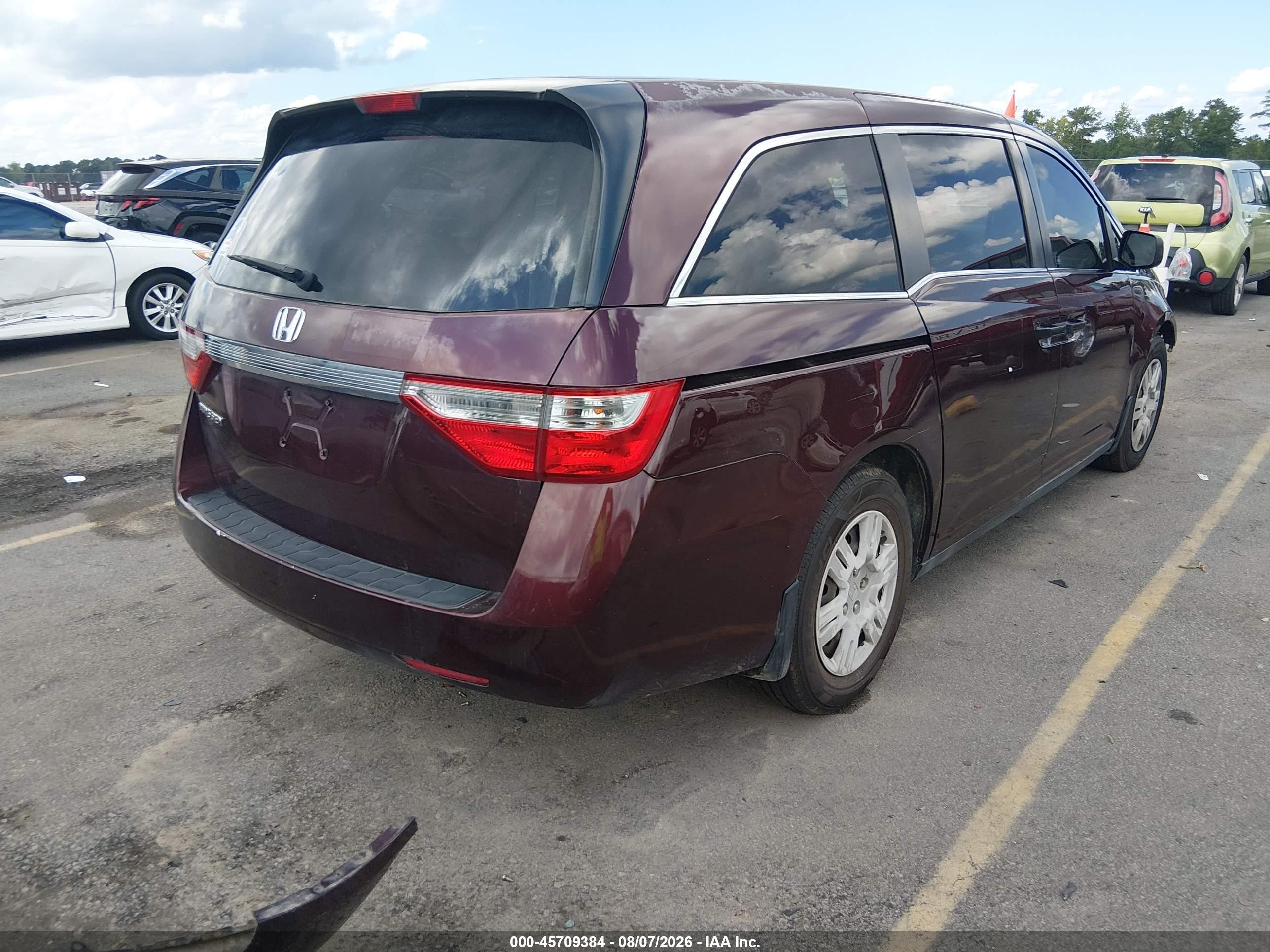 2011 Honda Odyssey Lx Burgundy vin: 5FNRL5H2XBB021315