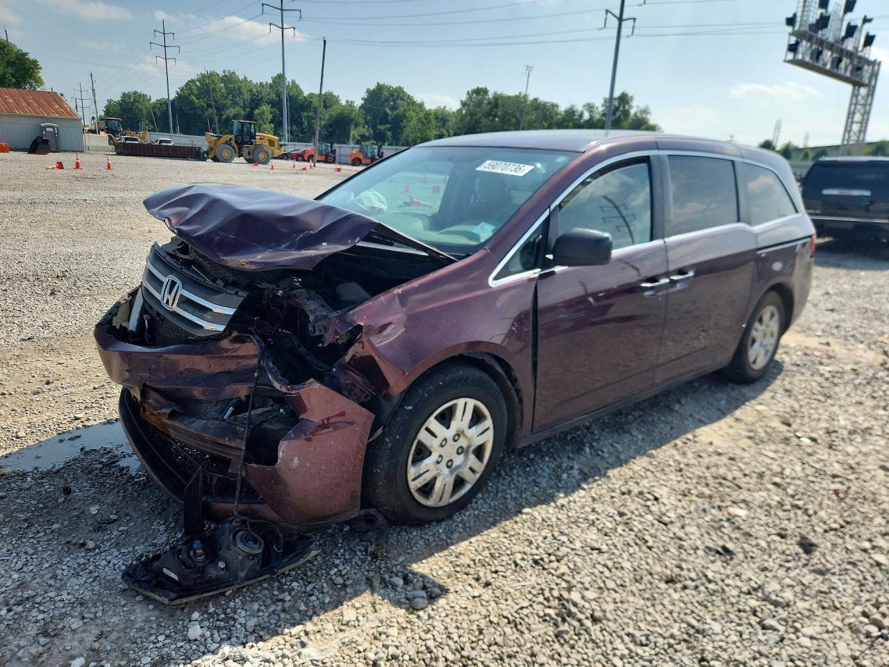 2011 Honda Odyssey Lx Burgundy vin: 5FNRL5H2XBB035697