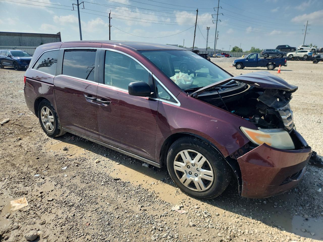 2011 Honda Odyssey Lx Burgundy vin: 5FNRL5H2XBB035697