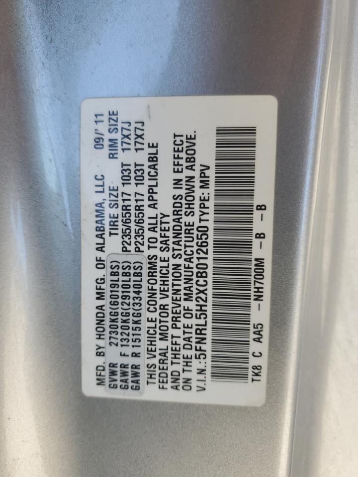 2012 Honda Odyssey Lx Silver vin: 5FNRL5H2XCB012650