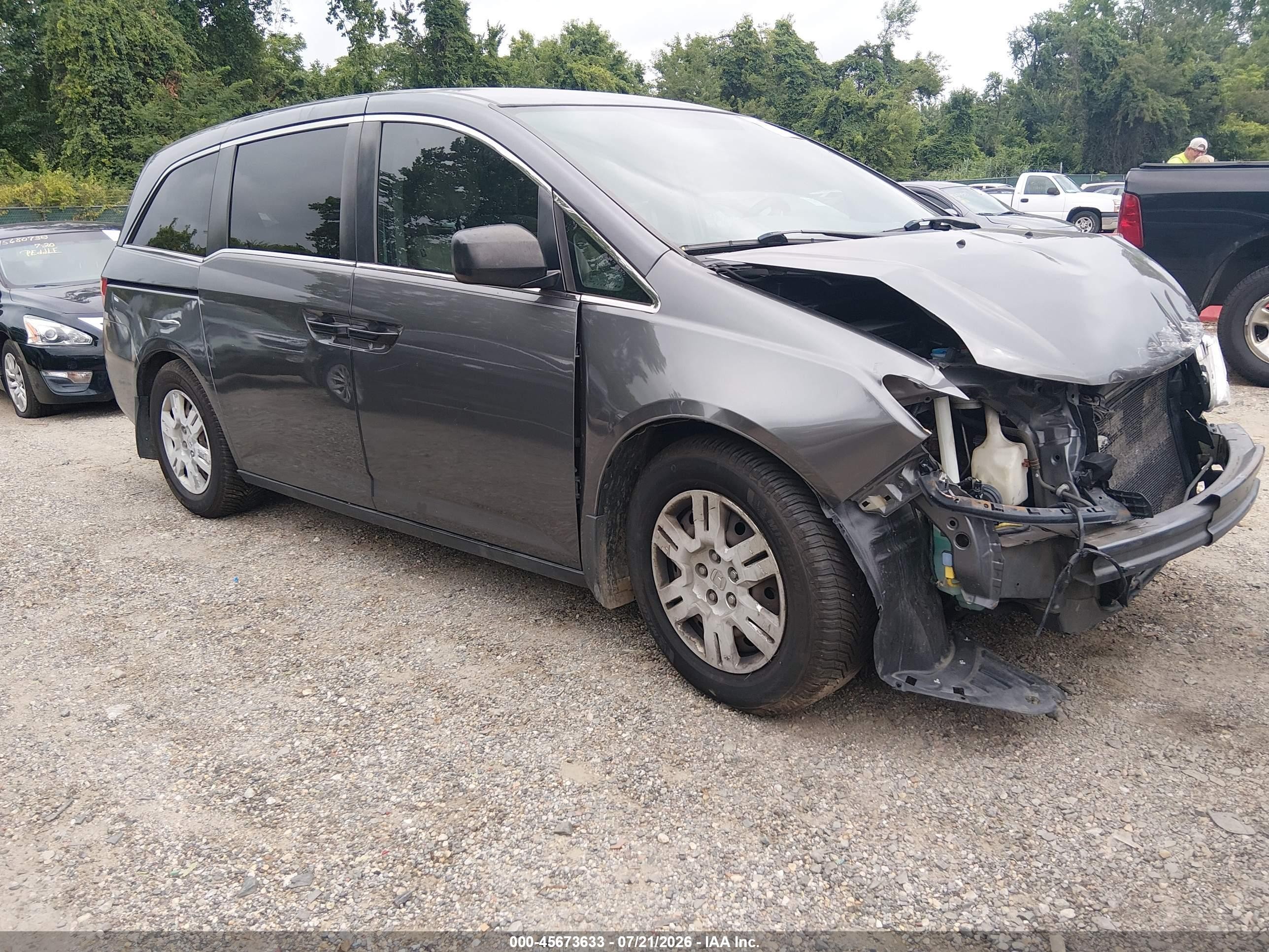 2013 Honda Odyssey Lx Gray vin: 5FNRL5H2XDB064202