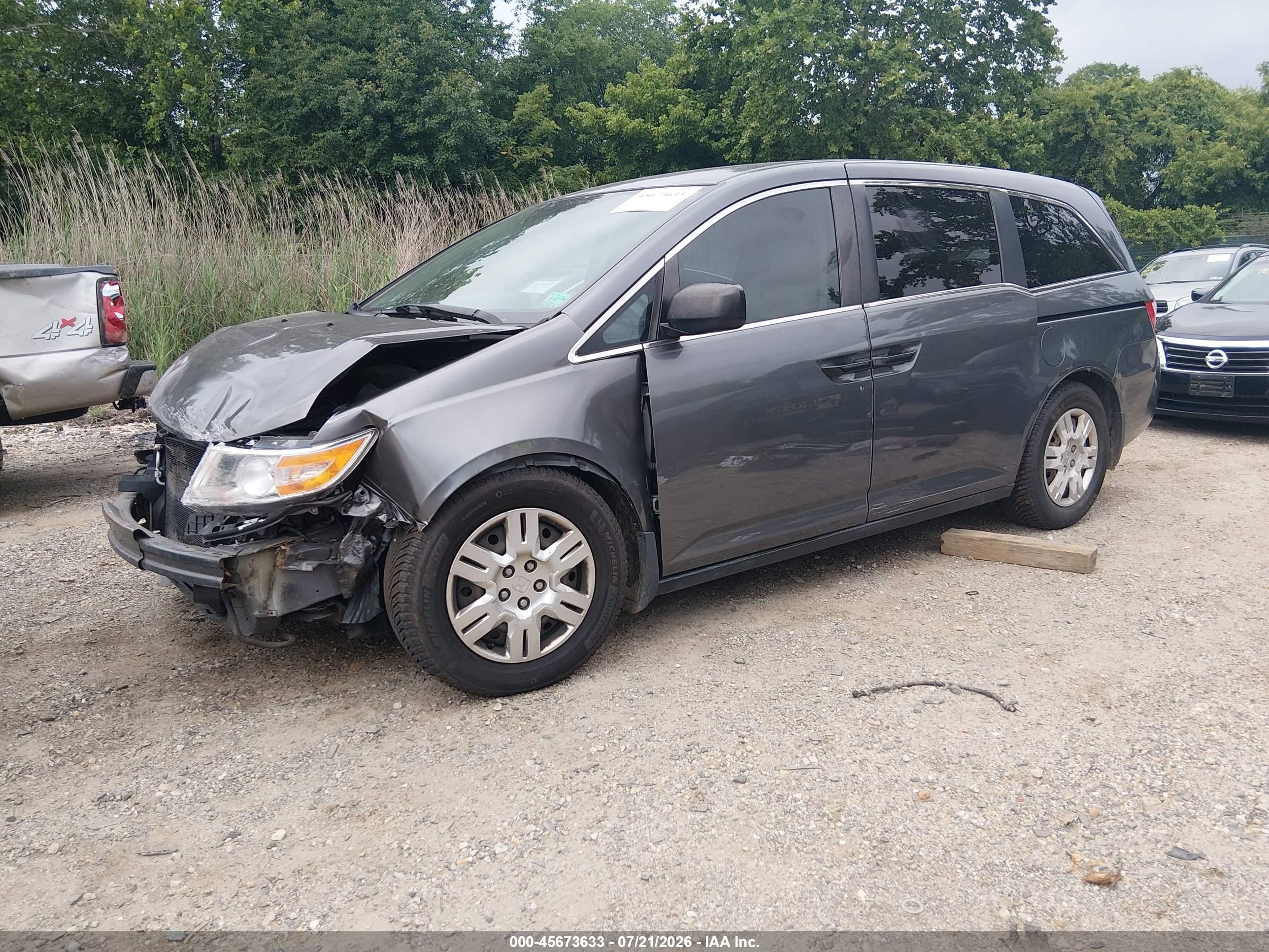 2013 Honda Odyssey Lx Gray vin: 5FNRL5H2XDB064202
