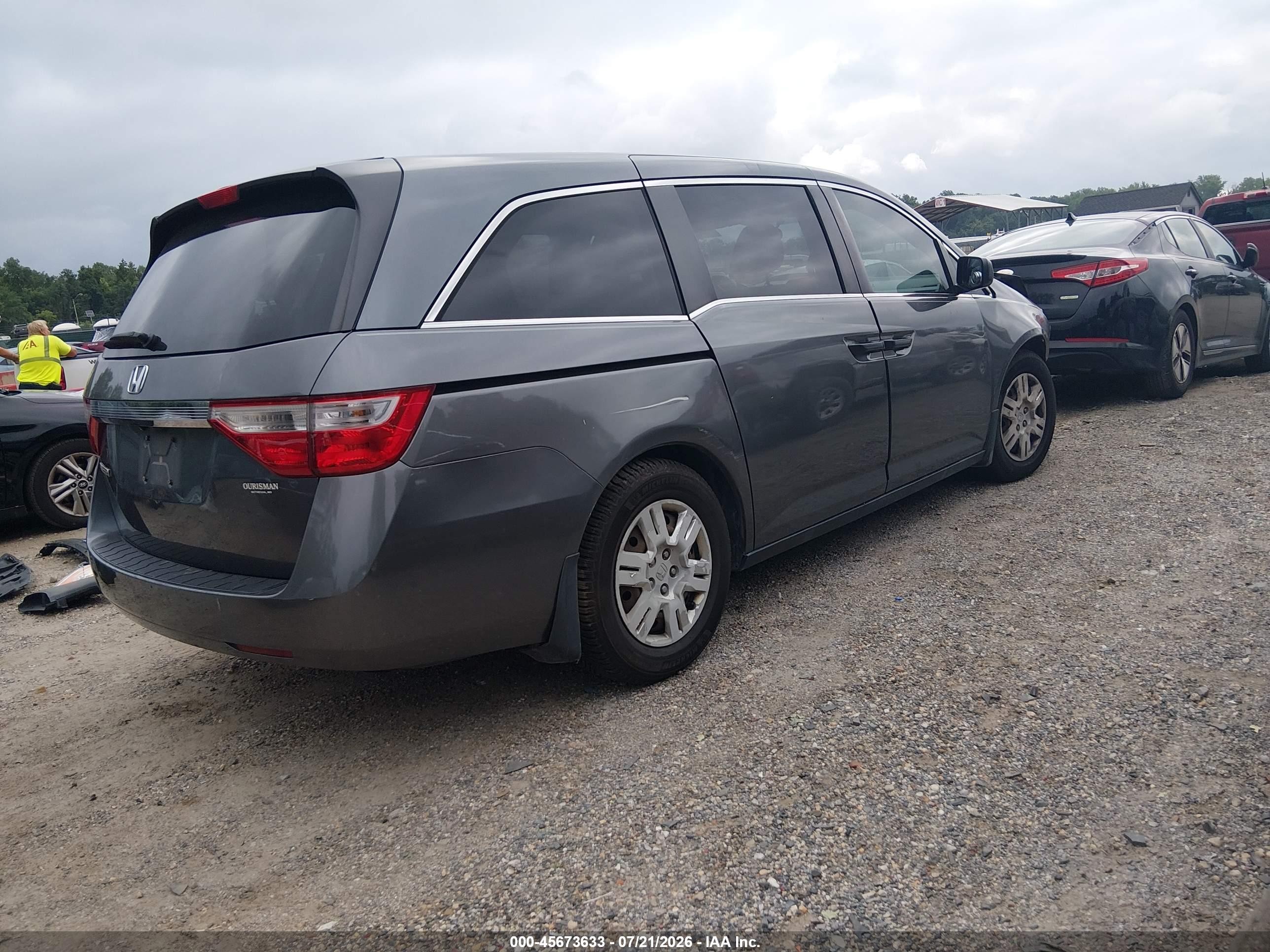 2013 Honda Odyssey Lx Gray vin: 5FNRL5H2XDB064202