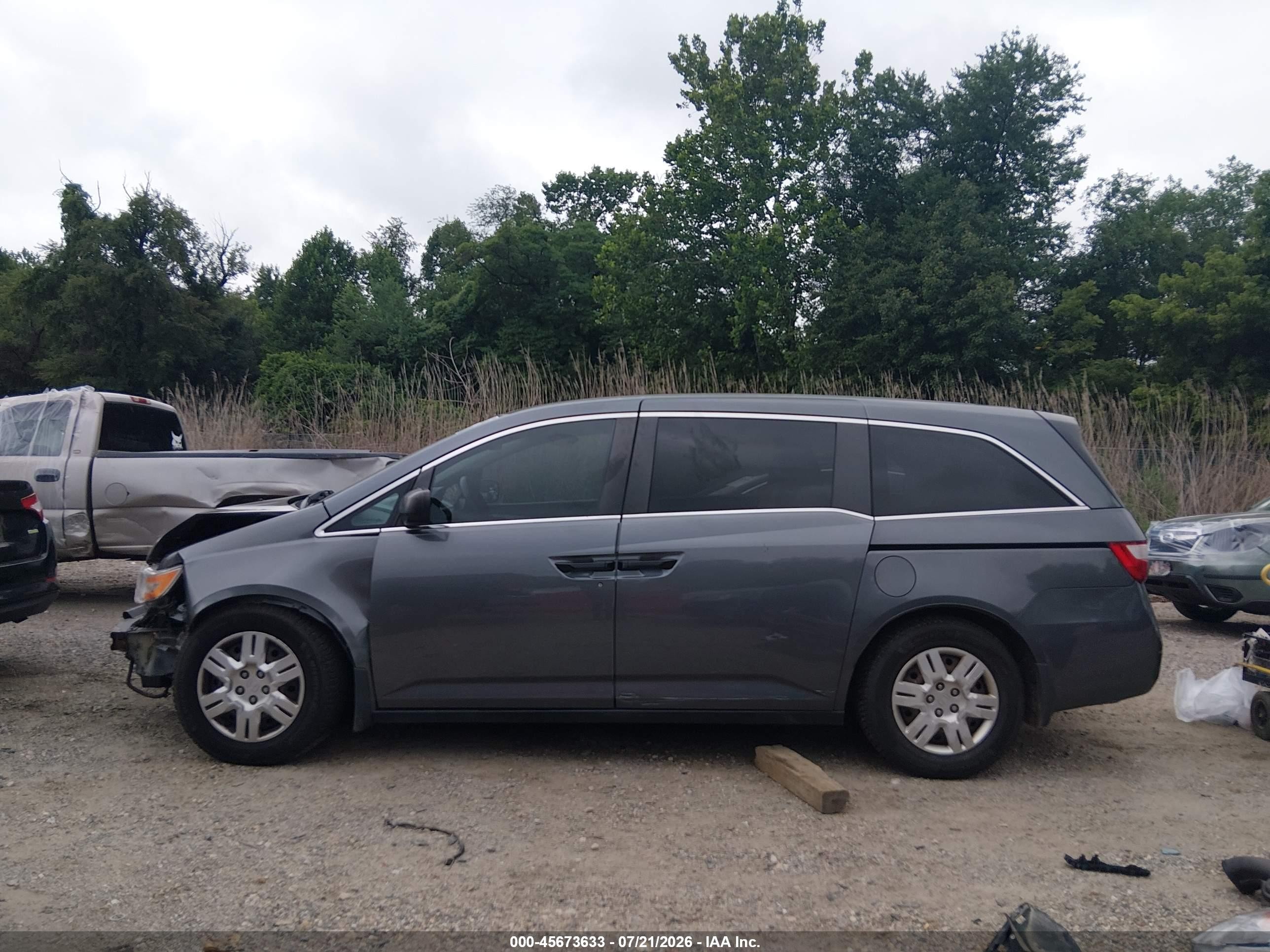 2013 Honda Odyssey Lx Gray vin: 5FNRL5H2XDB064202