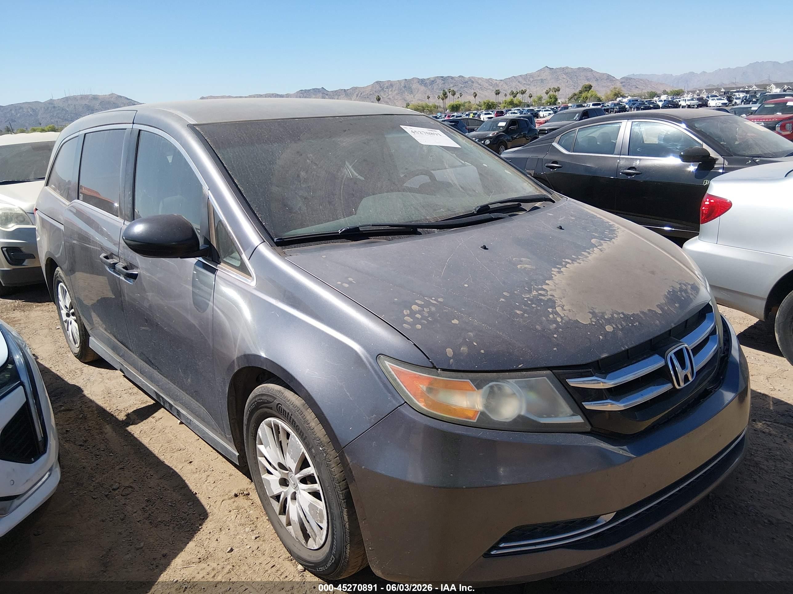 2014 Honda Odyssey Lx Gray vin: 5FNRL5H2XEB022372
