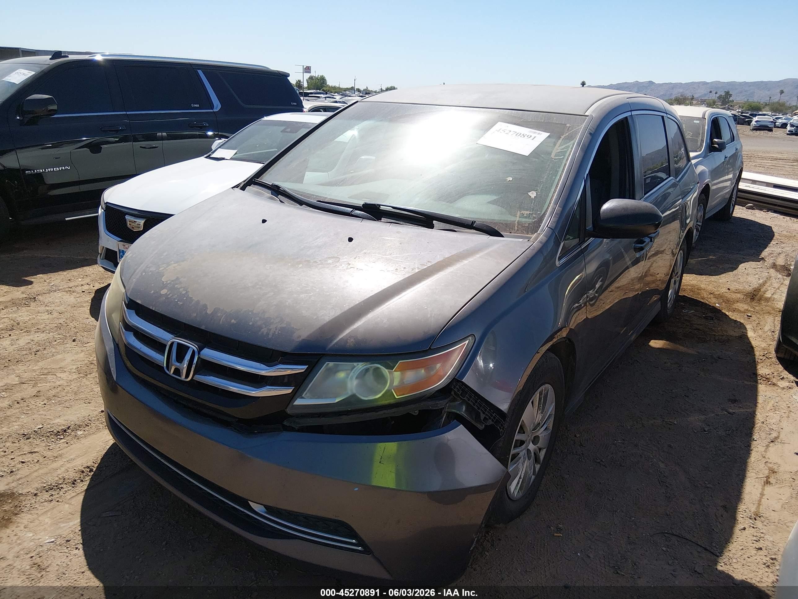 2014 Honda Odyssey Lx Gray vin: 5FNRL5H2XEB022372