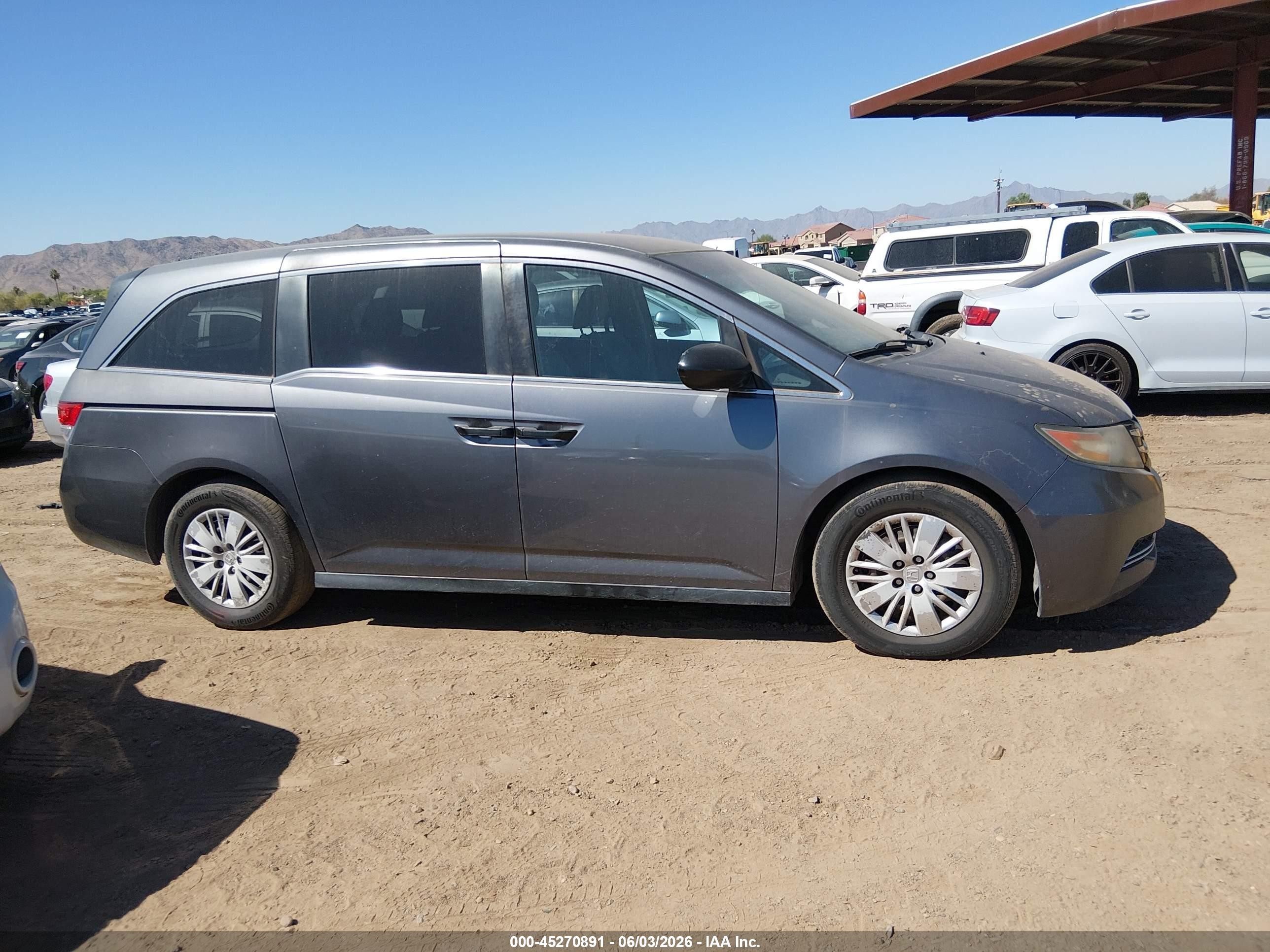 2014 Honda Odyssey Lx Gray vin: 5FNRL5H2XEB022372