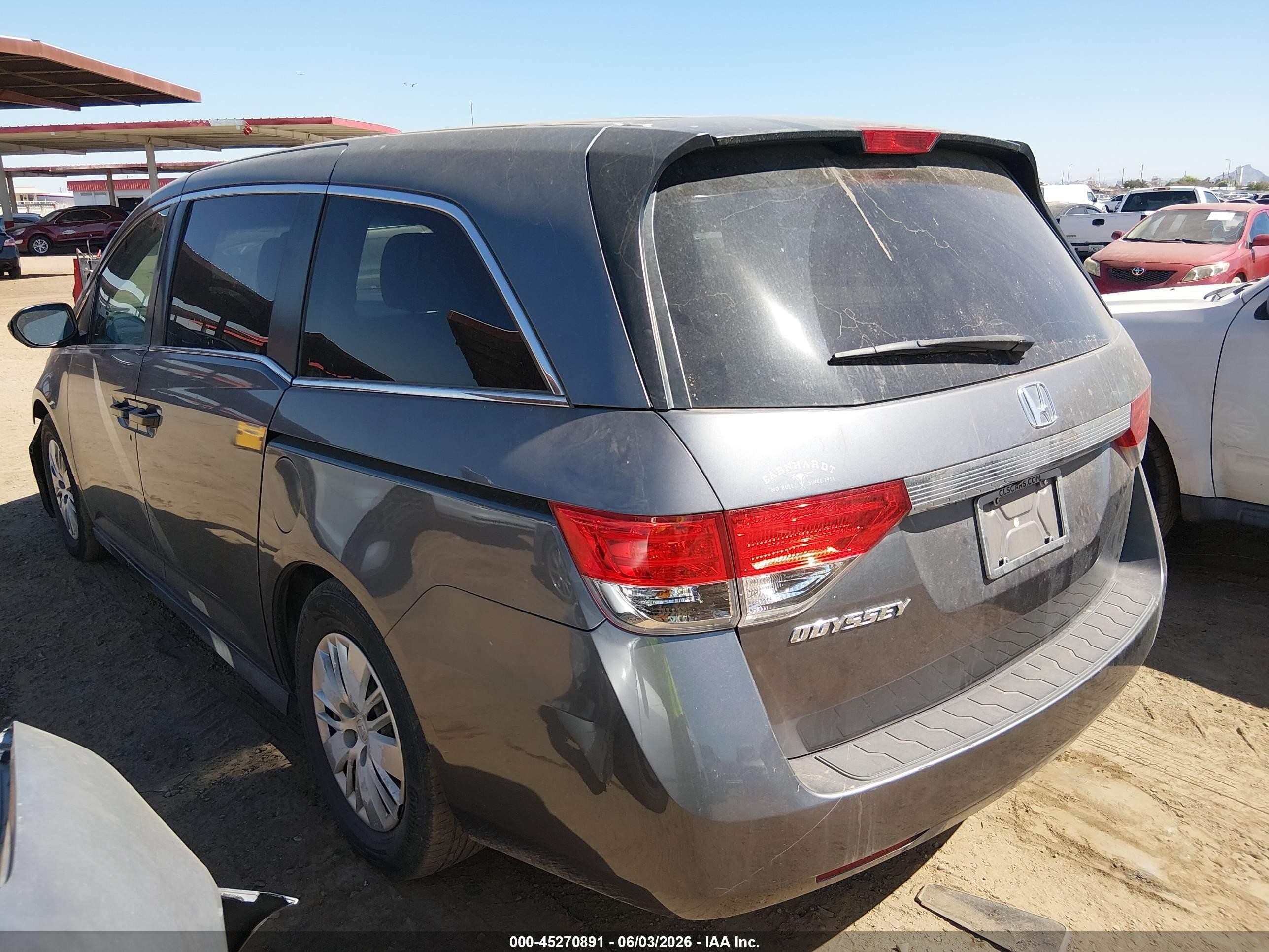 2014 Honda Odyssey Lx Gray vin: 5FNRL5H2XEB022372