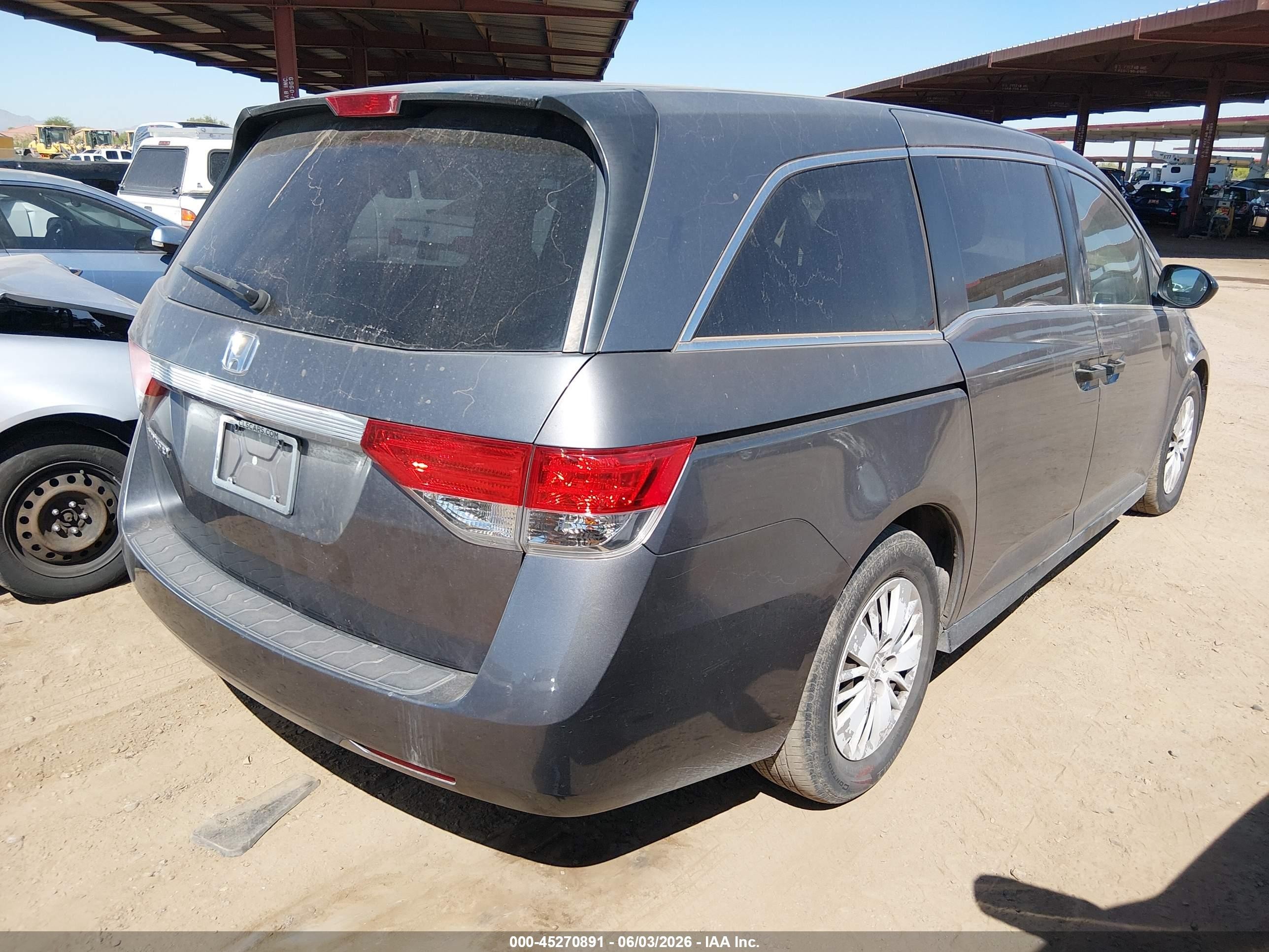 2014 Honda Odyssey Lx Gray vin: 5FNRL5H2XEB022372