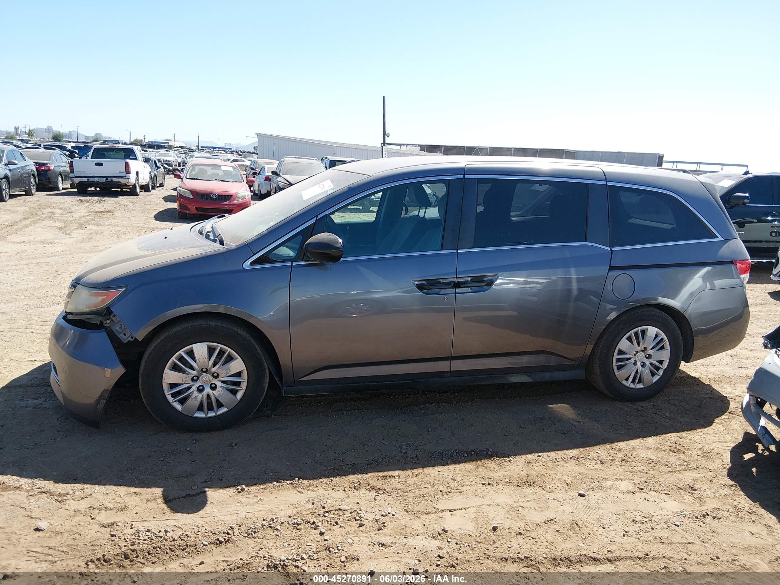 2014 Honda Odyssey Lx Gray vin: 5FNRL5H2XEB022372
