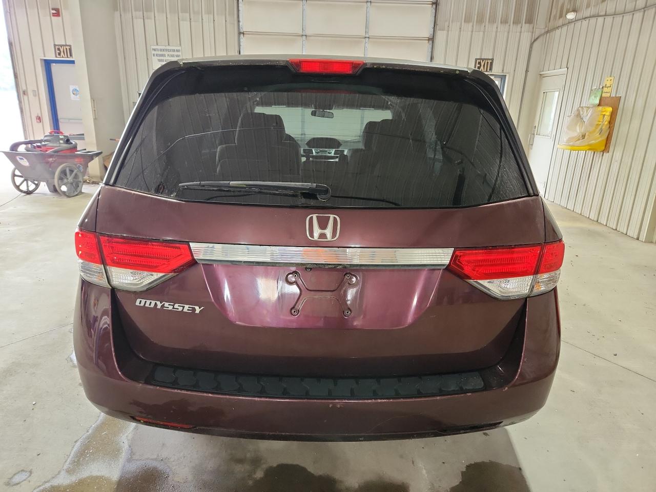 2014 Honda Odyssey Lx Maroon vin: 5FNRL5H2XEB059843 Damage: Rear Bumper, Multiple Scratches Heavy, 2
