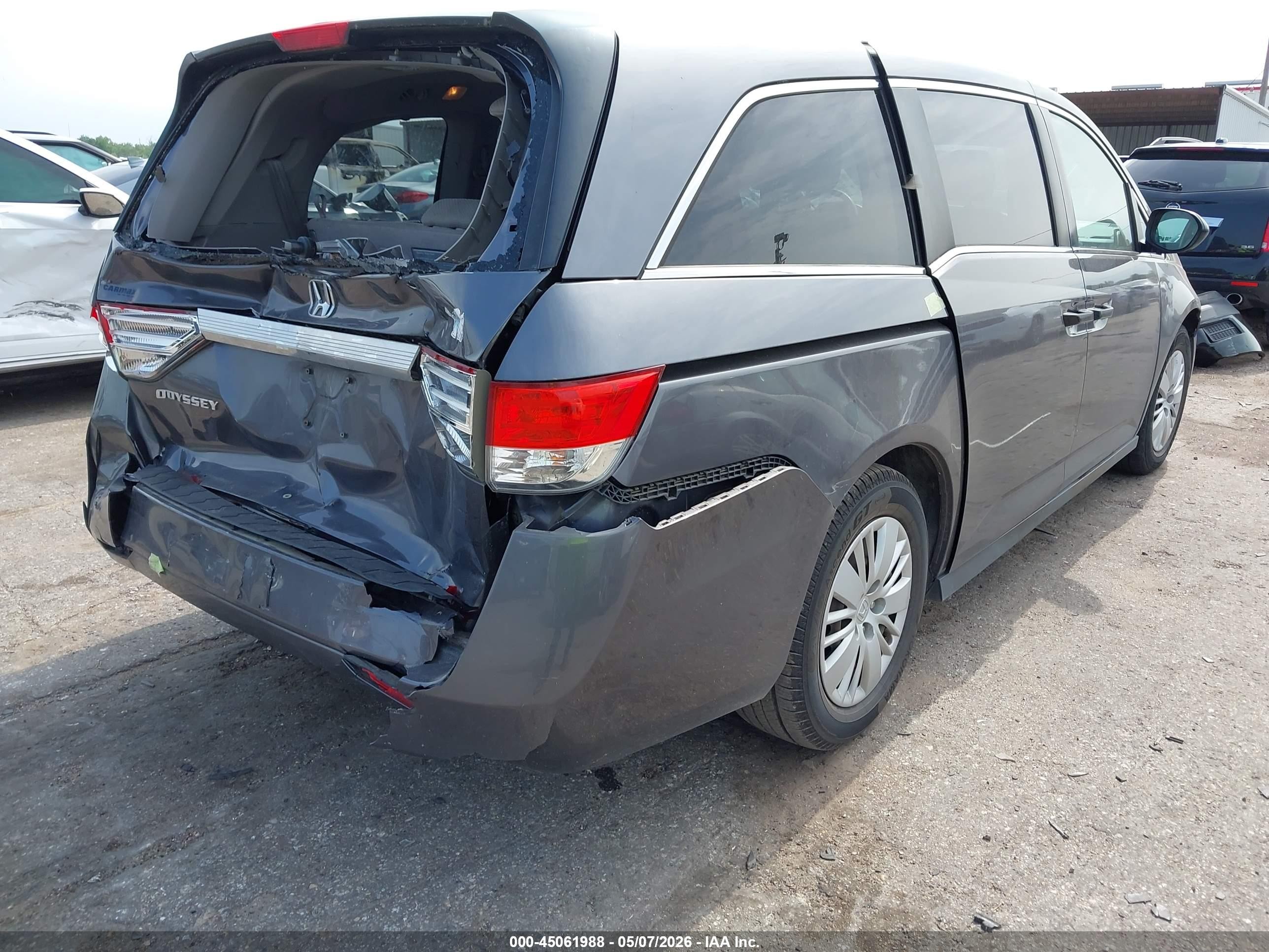 2015 Honda Odyssey Lx Gray vin: 5FNRL5H2XFB127348