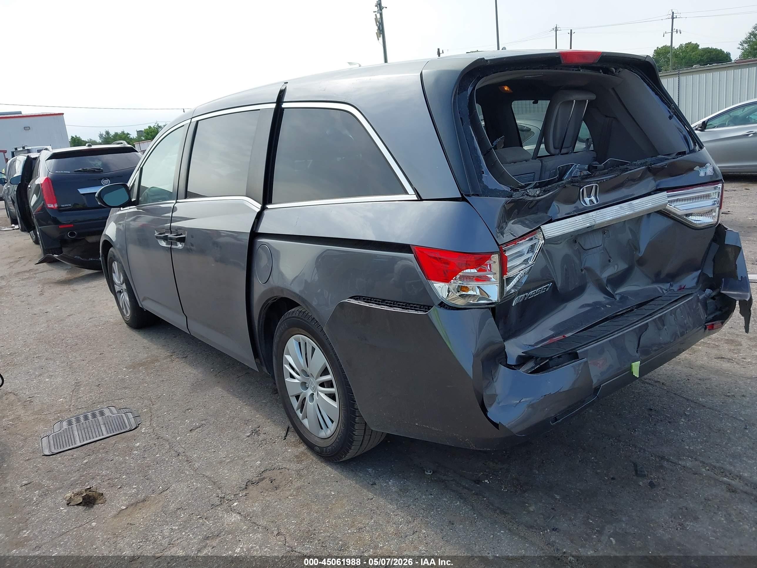 2015 Honda Odyssey Lx Gray vin: 5FNRL5H2XFB127348