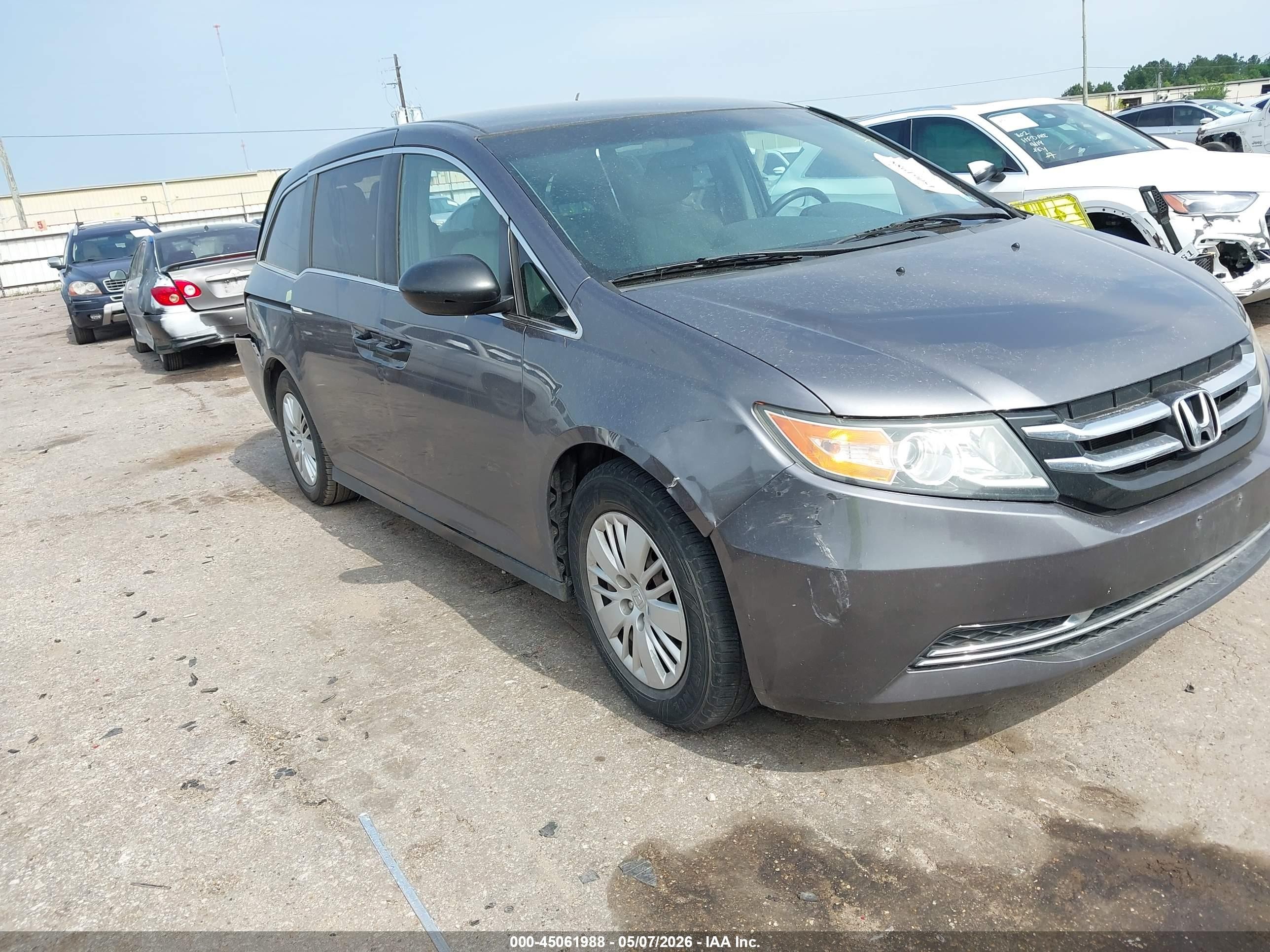 2015 Honda Odyssey Lx Gray vin: 5FNRL5H2XFB127348