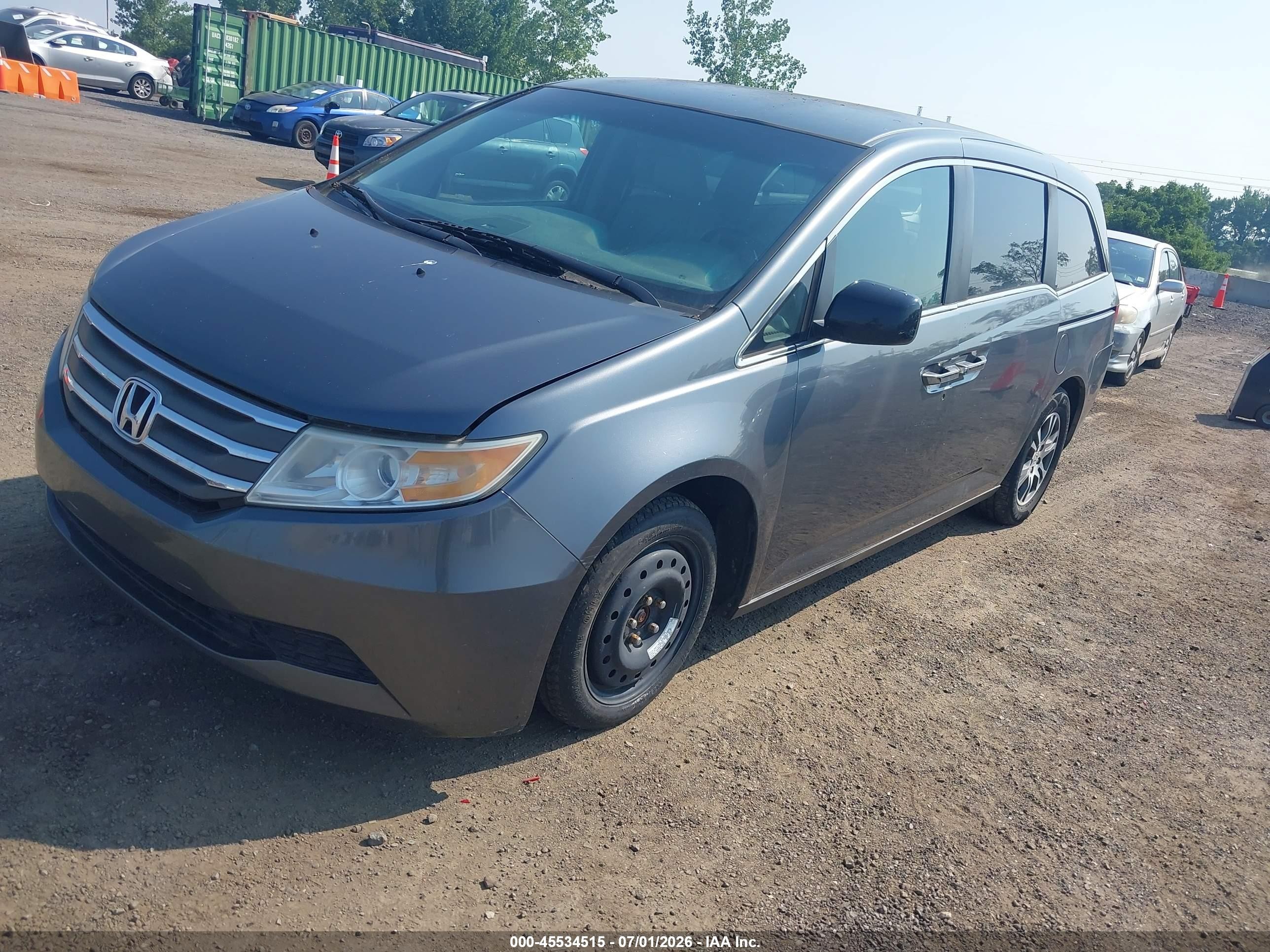 2011 Honda Odyssey Ex Gray vin: 5FNRL5H40BB003956